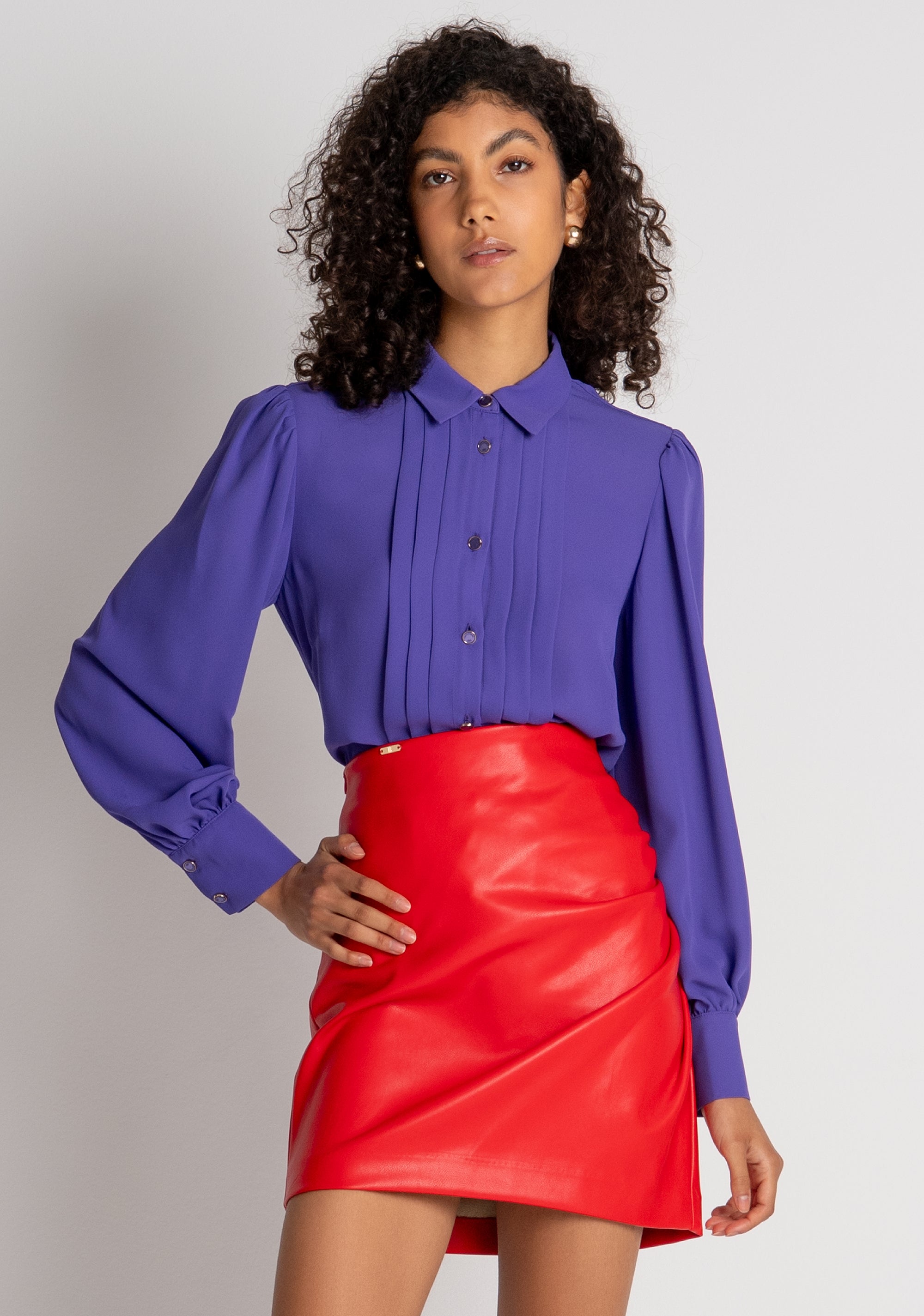 Mini skirt slim fit made in fake leather Fracomina FR26WG1004P41101-2