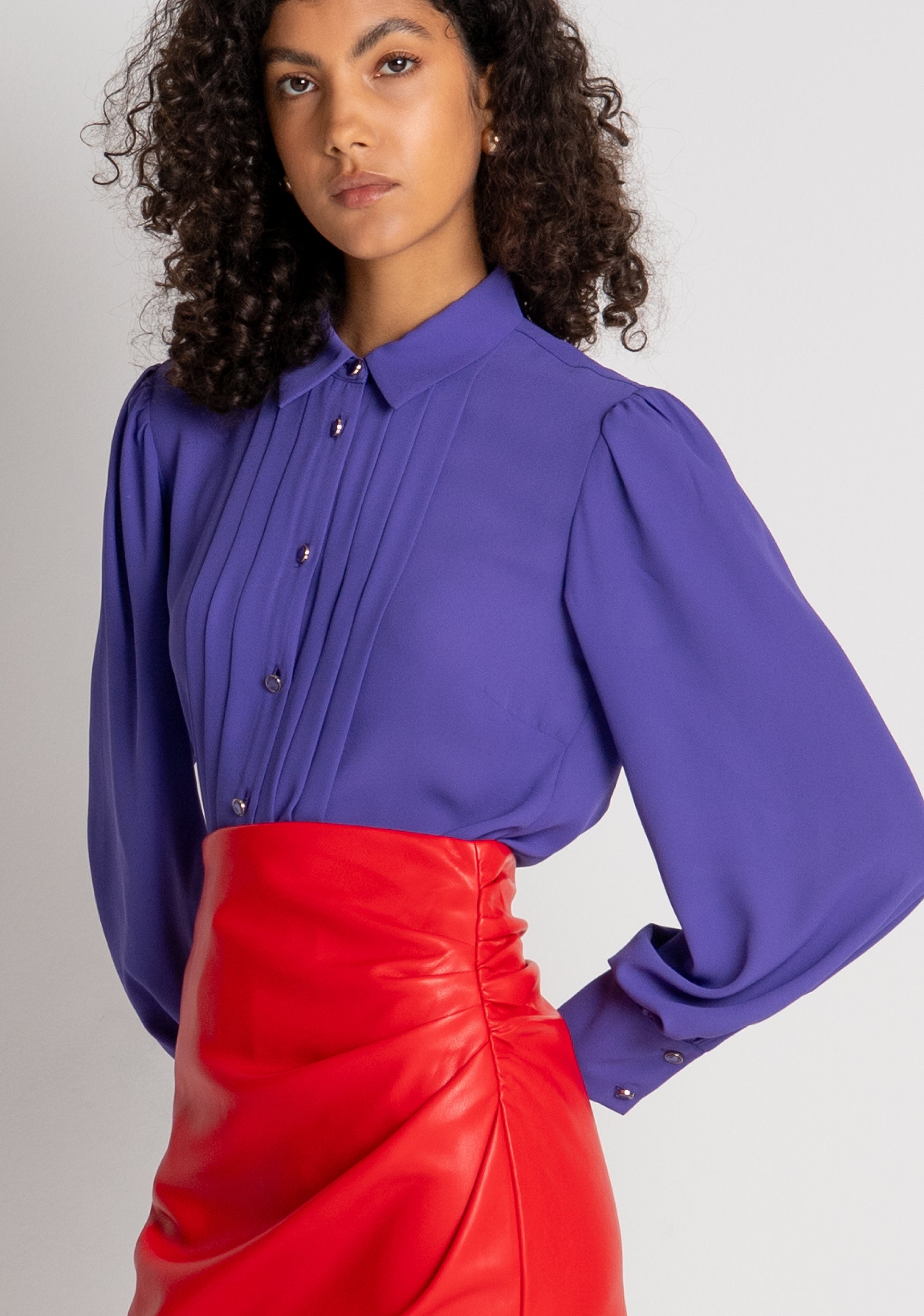 Mini skirt slim fit made in fake leather Fracomina FR26WG1004P41101-3