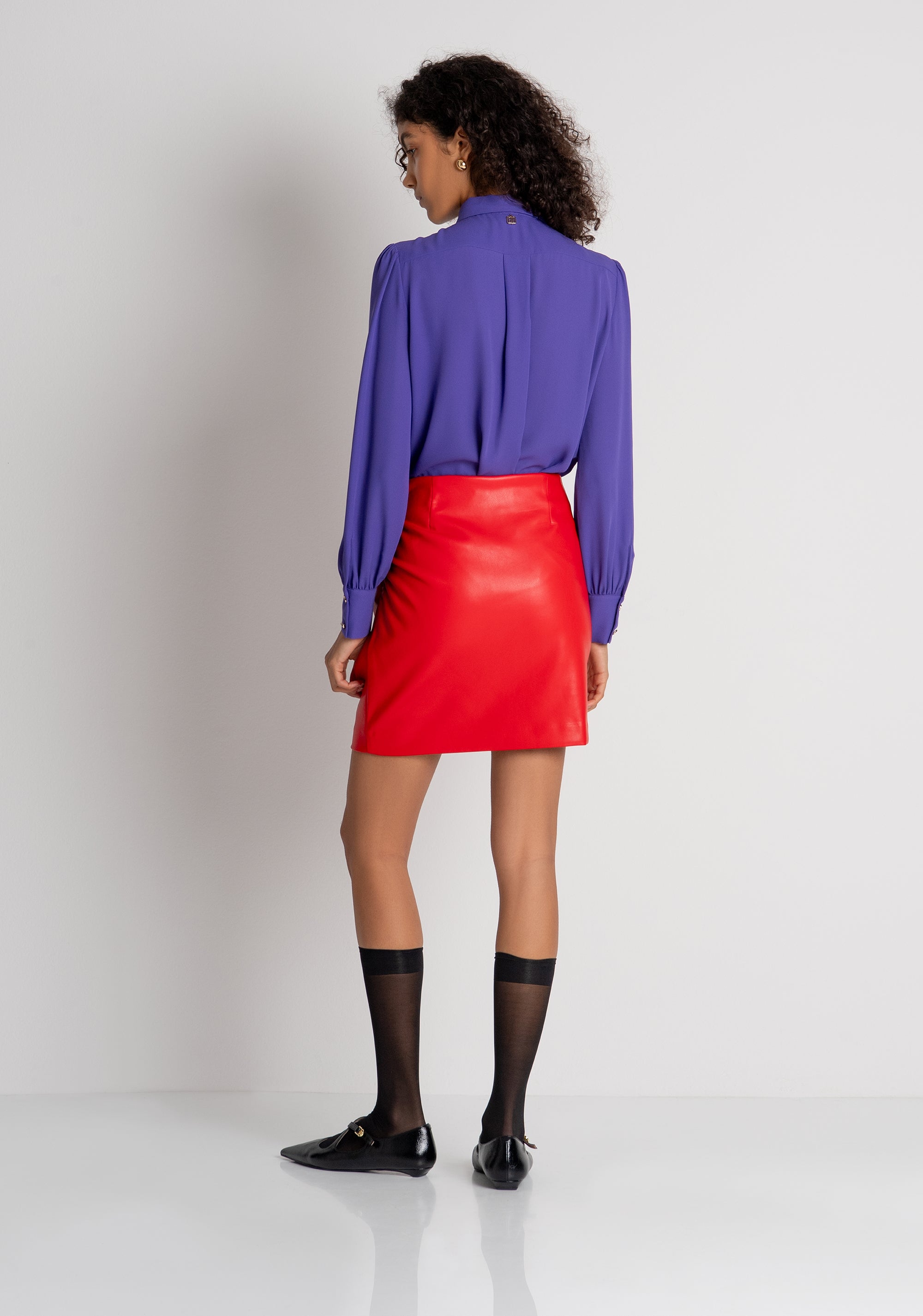 Mini skirt slim fit made in fake leather Fracomina FR26WG1004P41101-4