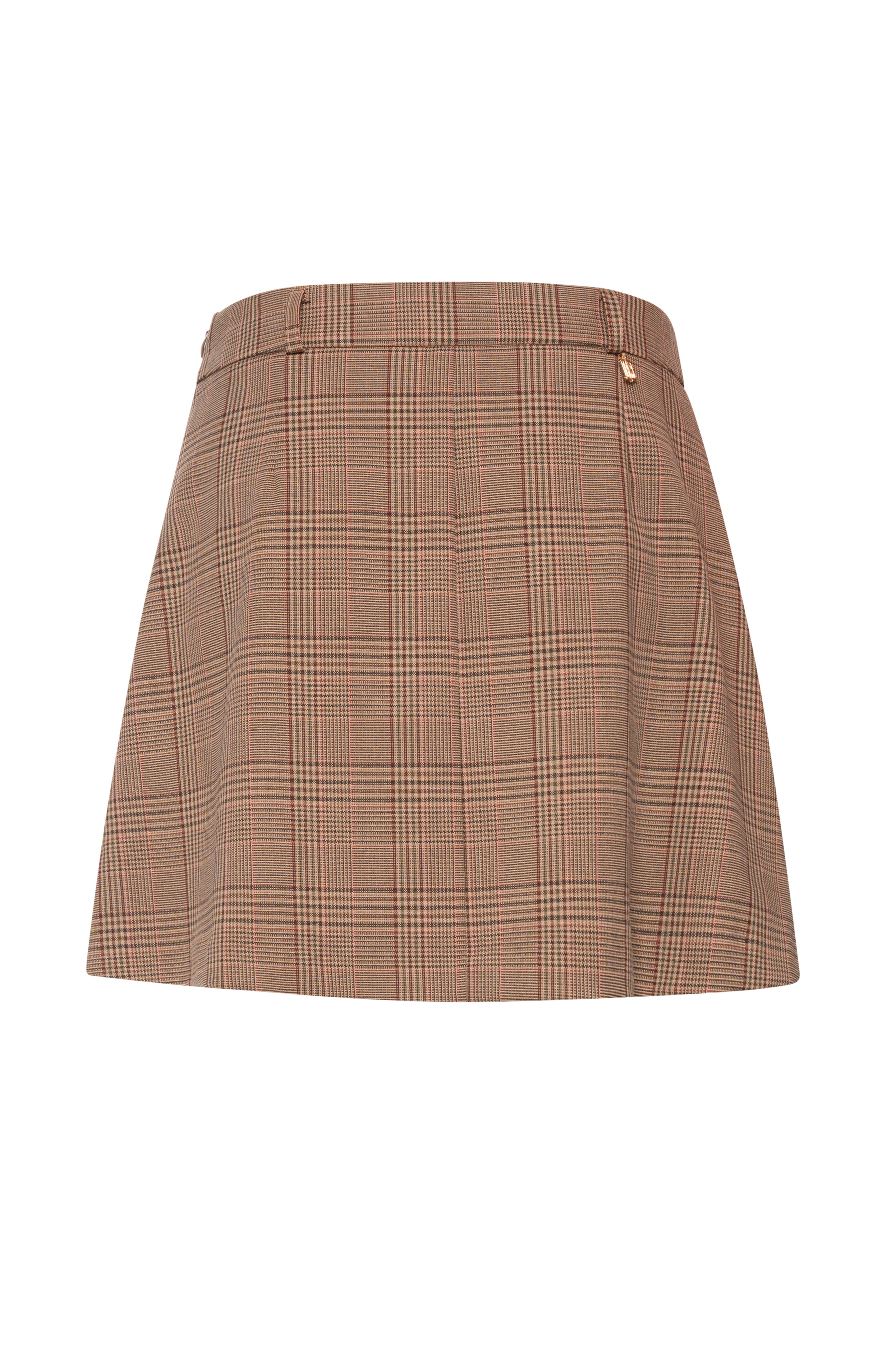 Pleated skirt flare made in Prince of Wales fabric Fracomina FR26WG1006W57595-K37-2
