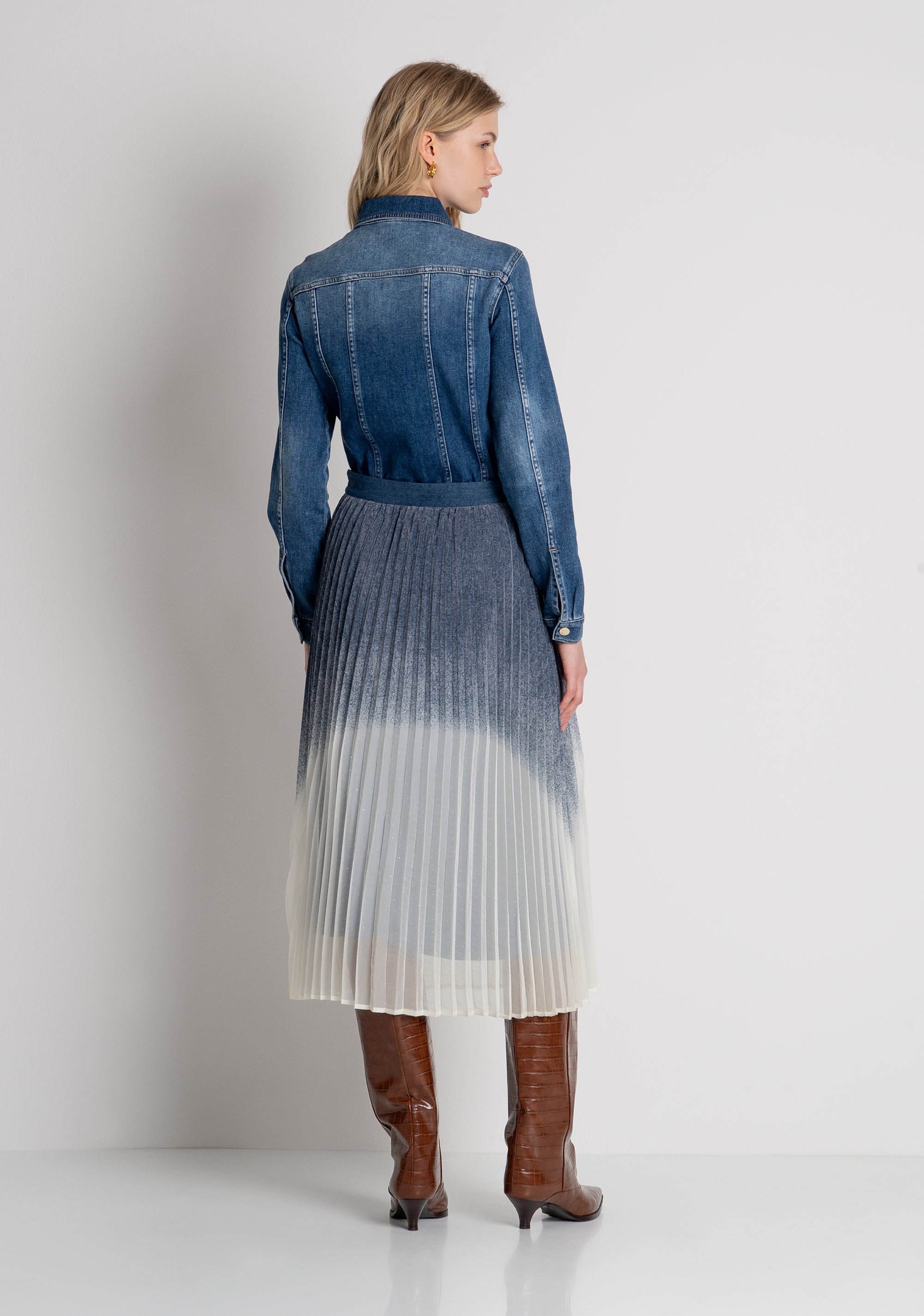 Pleated skirt flare middle length Fracomina FR26WG2010W775Q1-M64-3