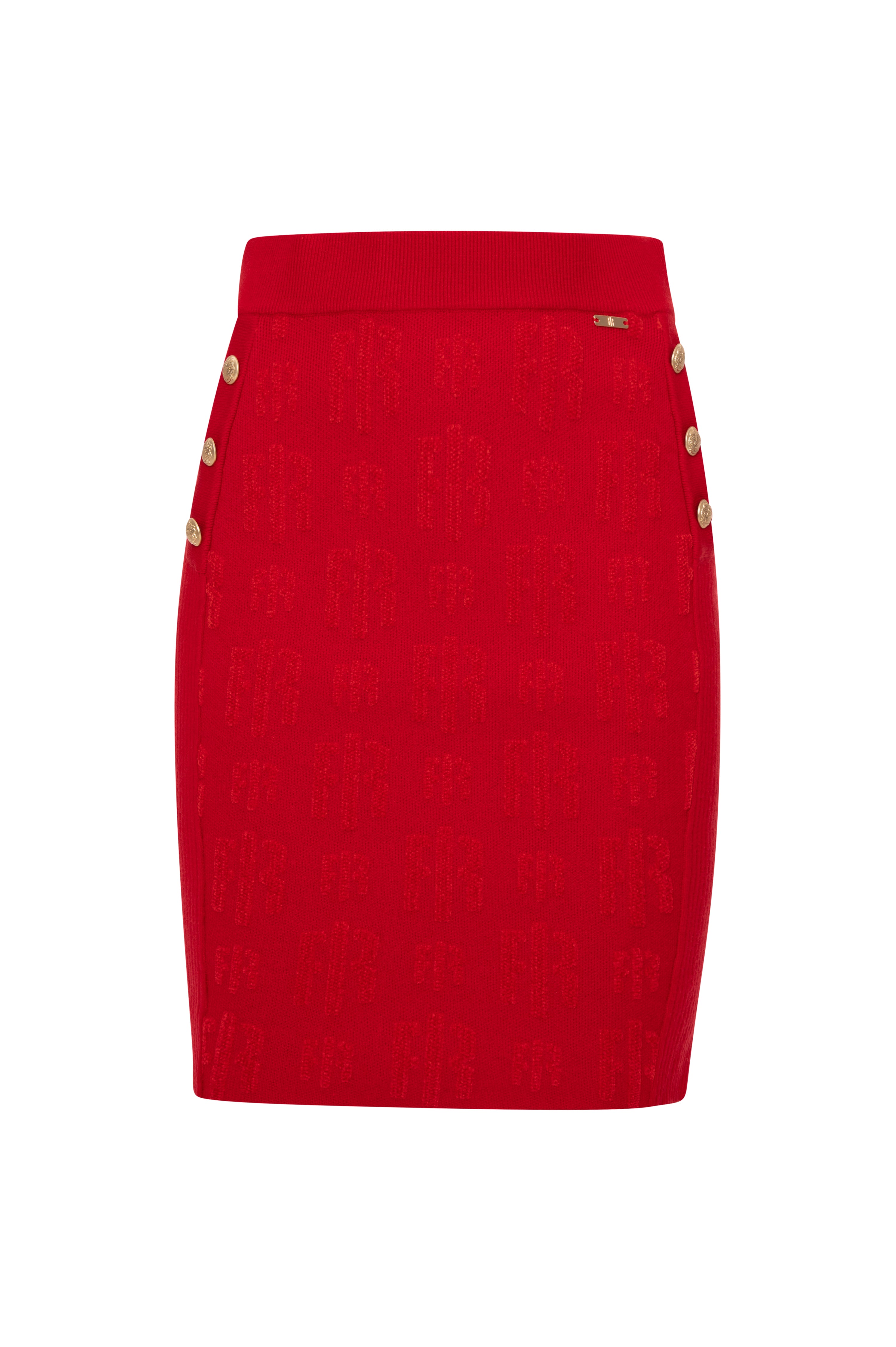Knitted mini skirt slim fit with monogram Fracomina FR26WG4002K474F8-K38-1
