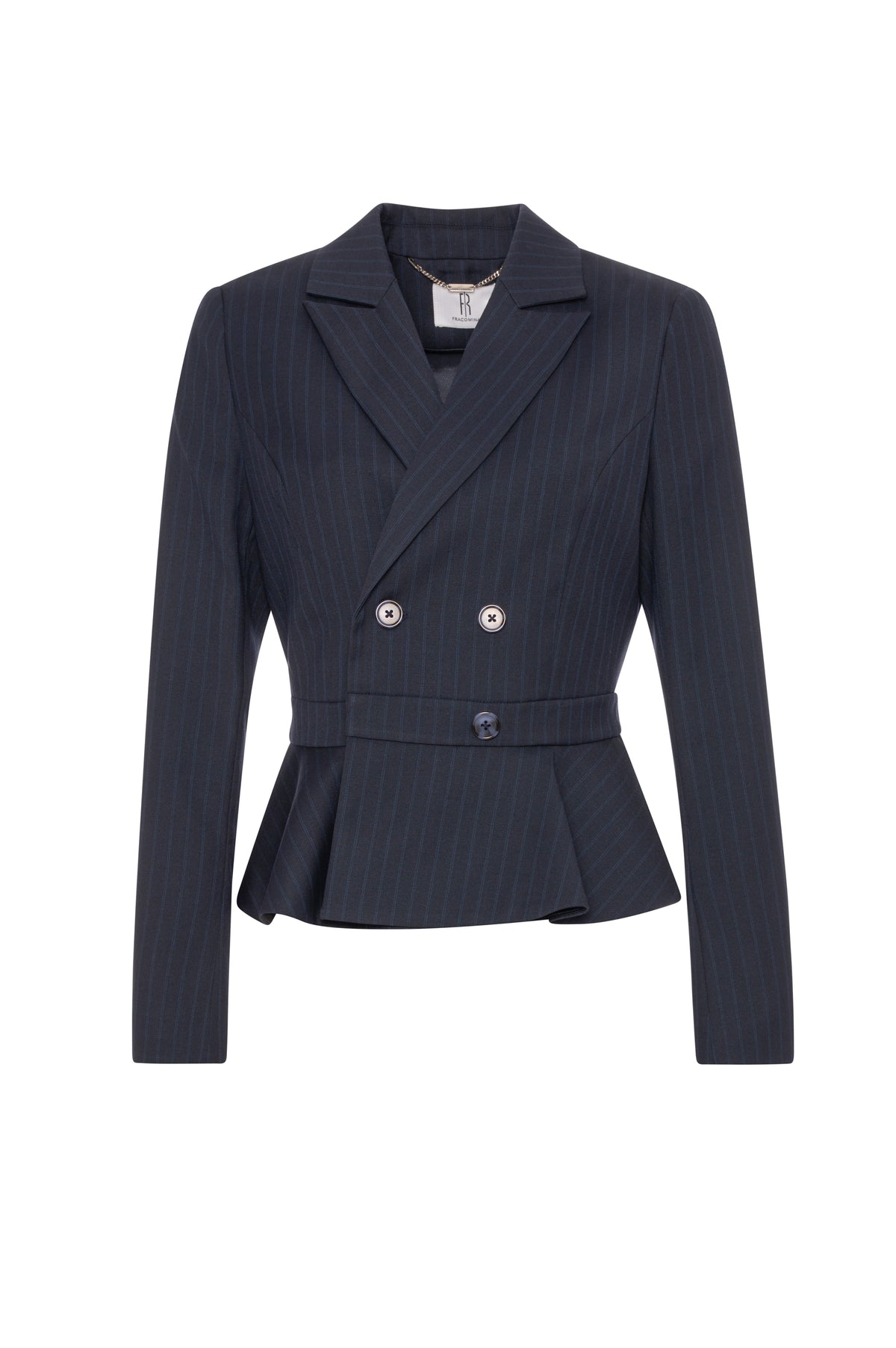 Jacket slim fit double breasted made in pinstriped fabric Fracomina FR26WJ1005W459D4-K60-1