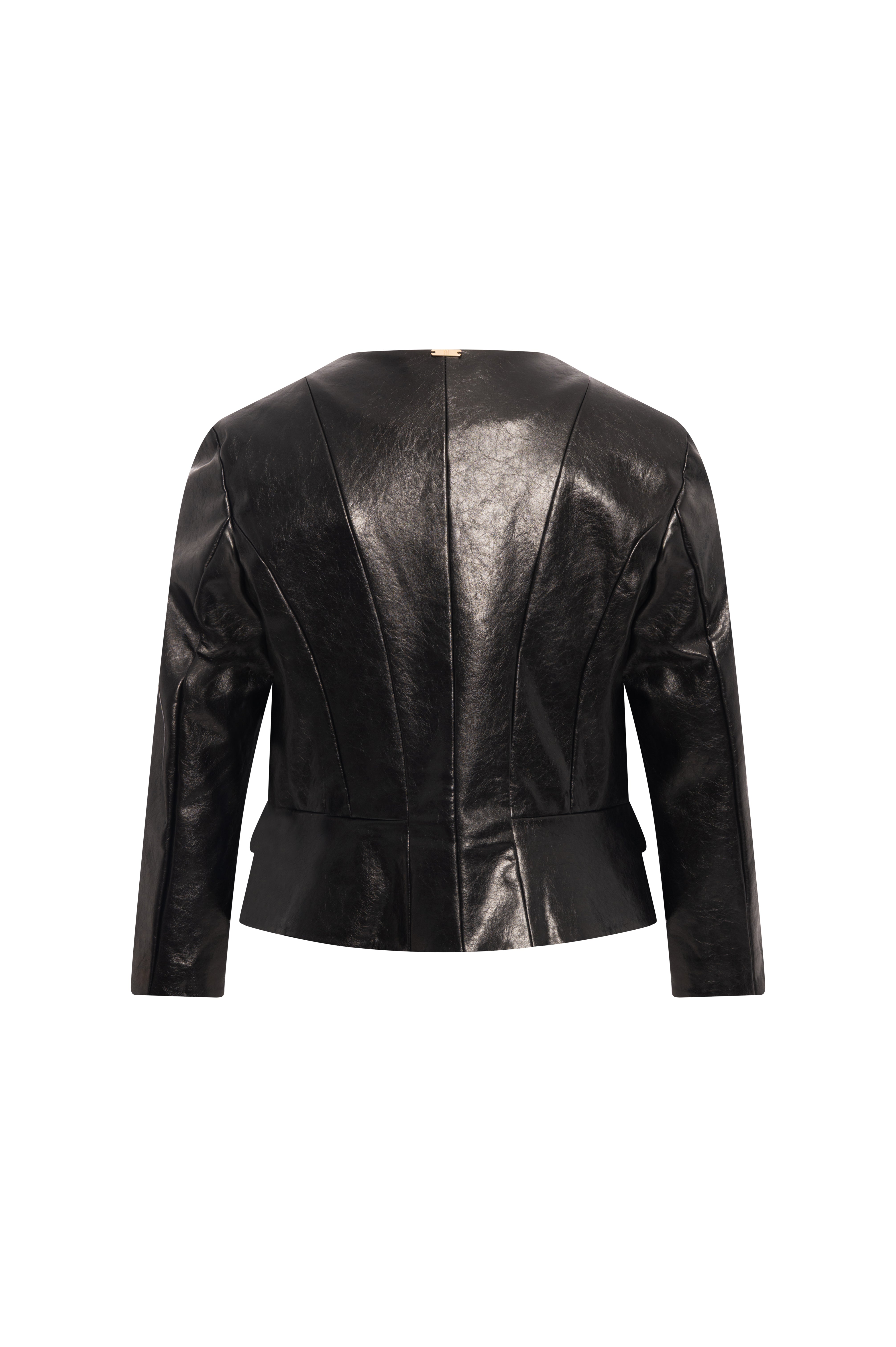 Jacket cropped made in fake leather Fracomina FR26WJ1011P41101-K01-2