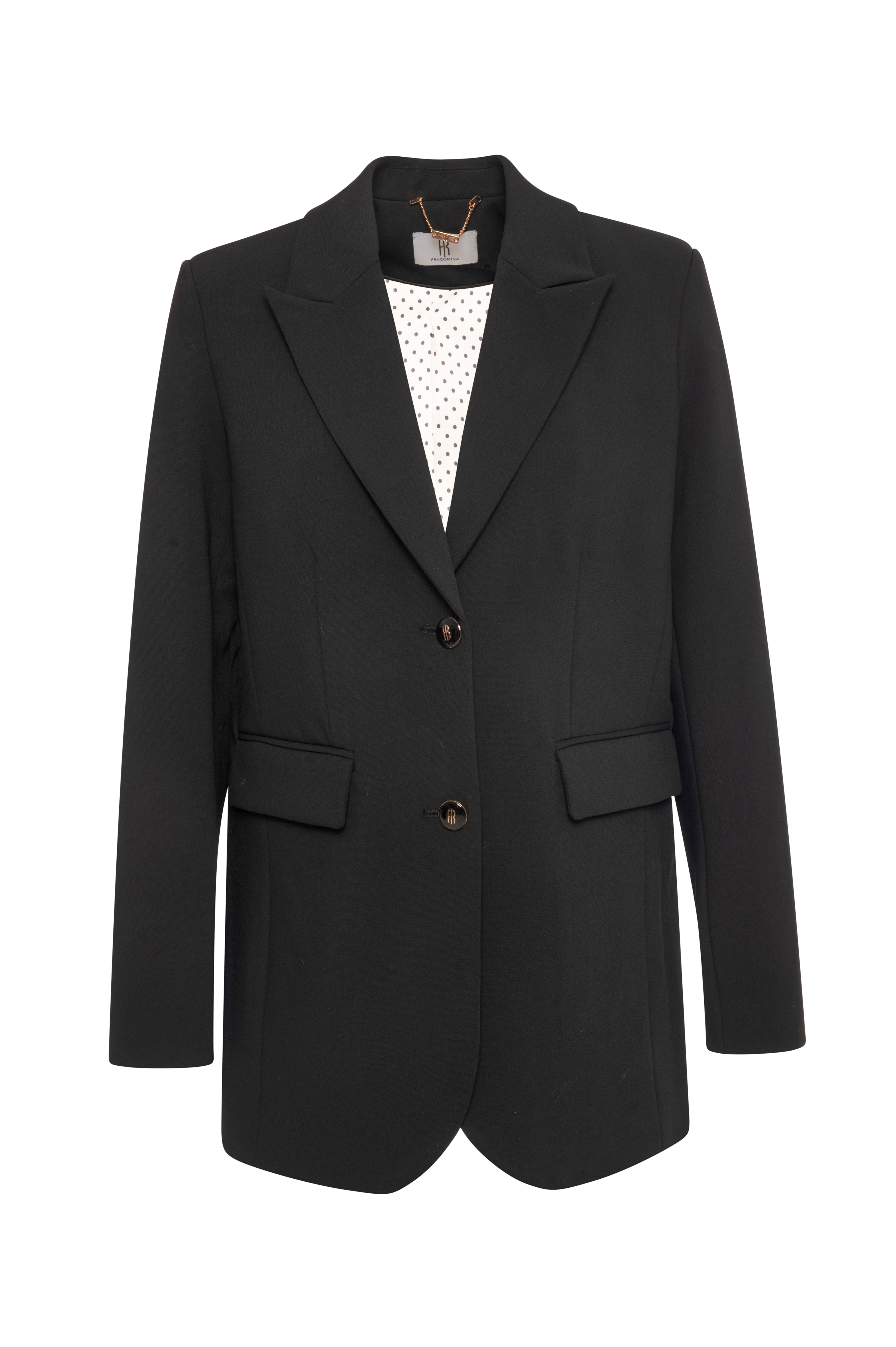 Long blazer jacket regular fit single breasted Fracomina FR26WJ3008W84901-K01-1