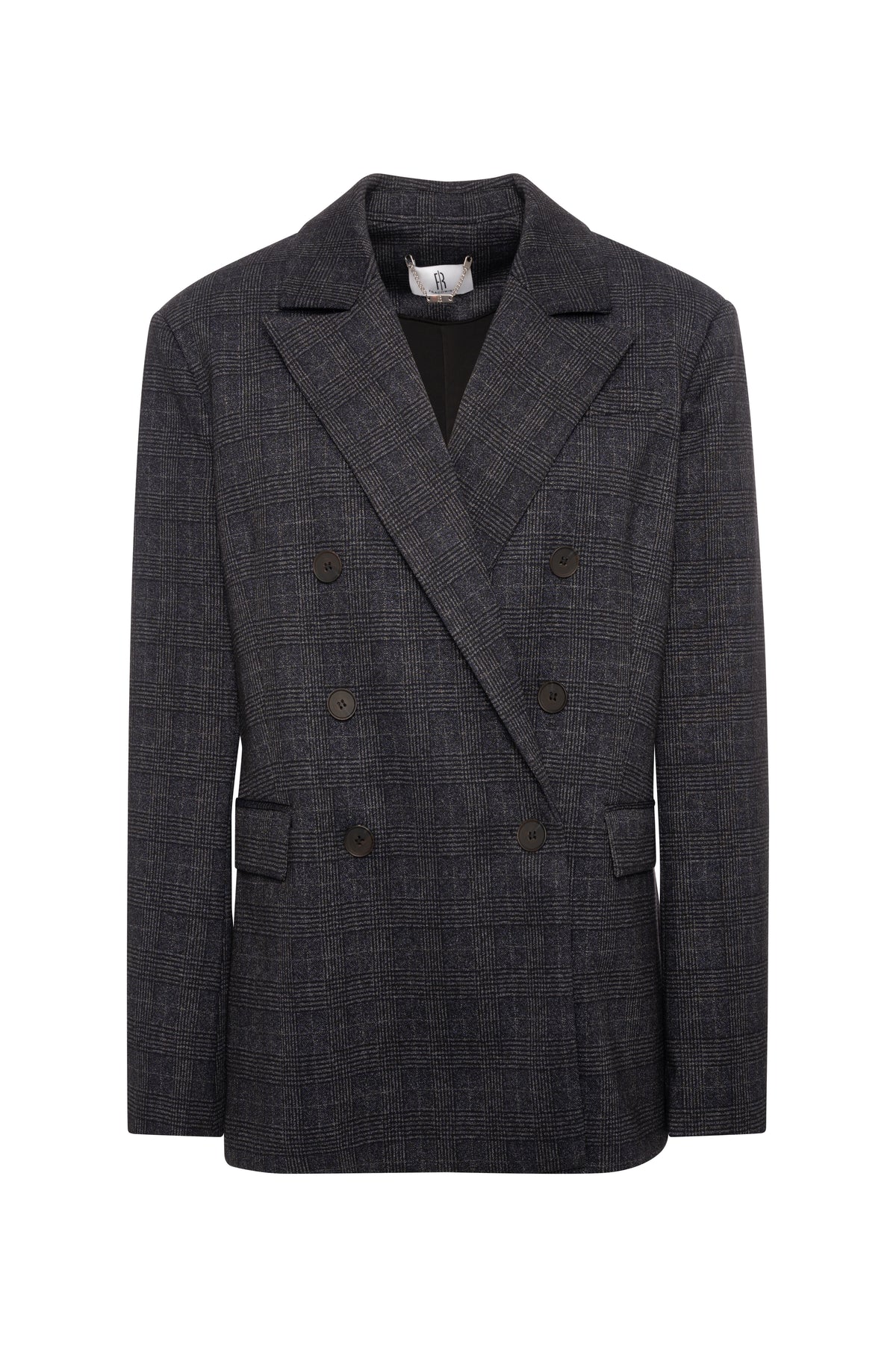 Blazer jacket regular fit double breasted made in Prince of Wales fabric Fracomina FR26WJ3010W575O2-KH8-1
