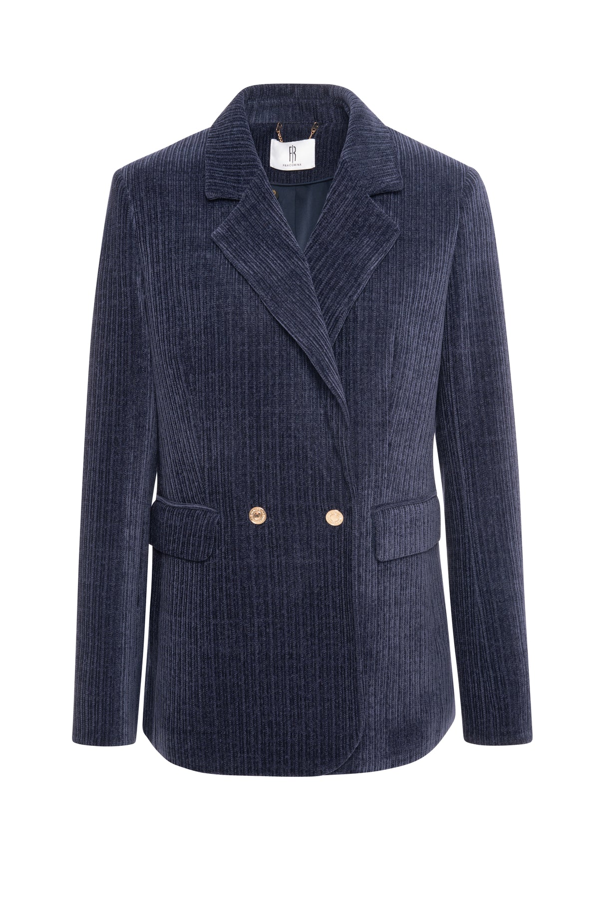 Long blazer jacket regular fit single breasted made in velvet Fracomina FR26WJ3017W59601-K60-1