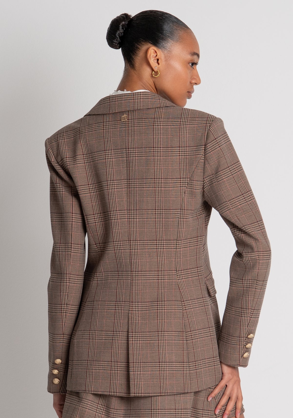 Blazer jacket regular fit double breasted made in Prince of Wales fabric Fracomina FR26WJ3023W57595-210-4
