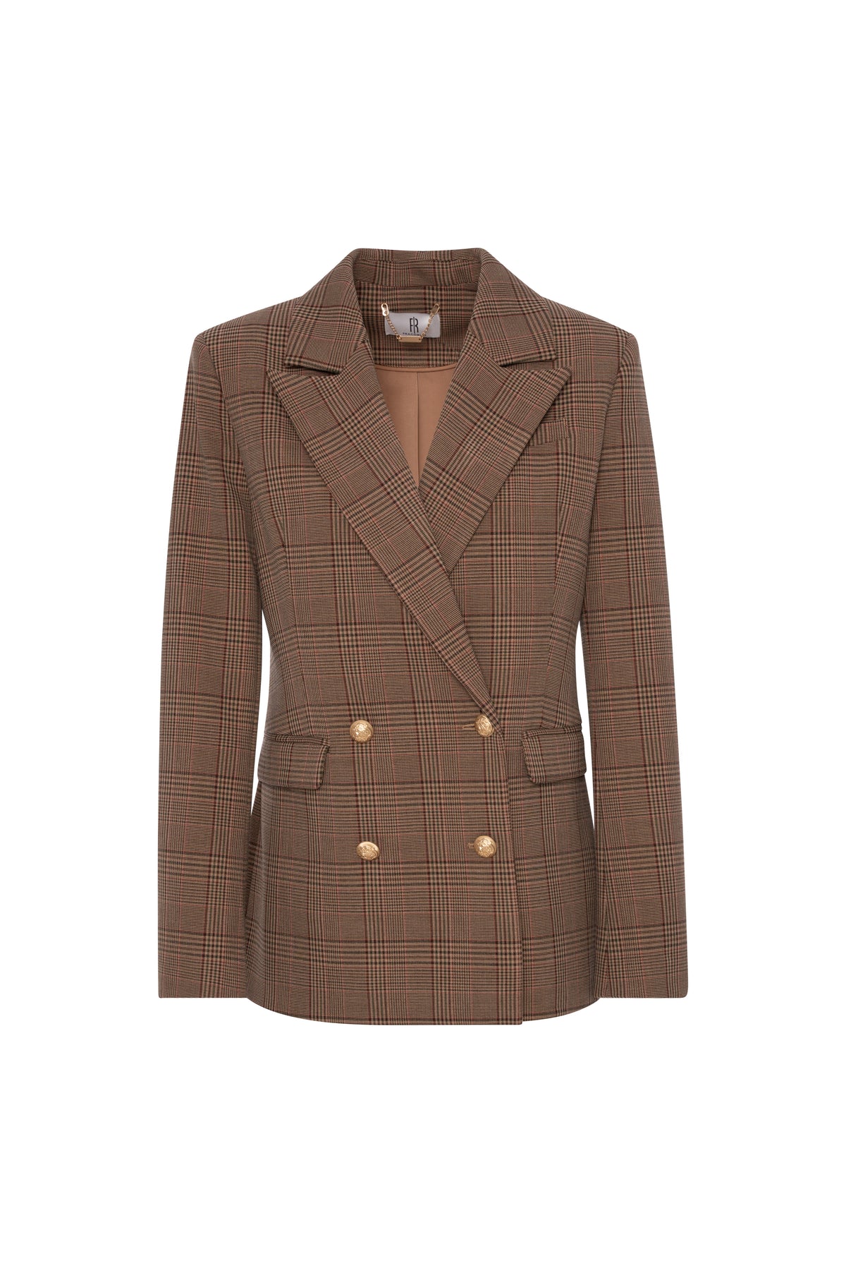 Blazer jacket regular fit double breasted made in Prince of Wales fabric Fracomina FR26WJ3023W57595-K37-1