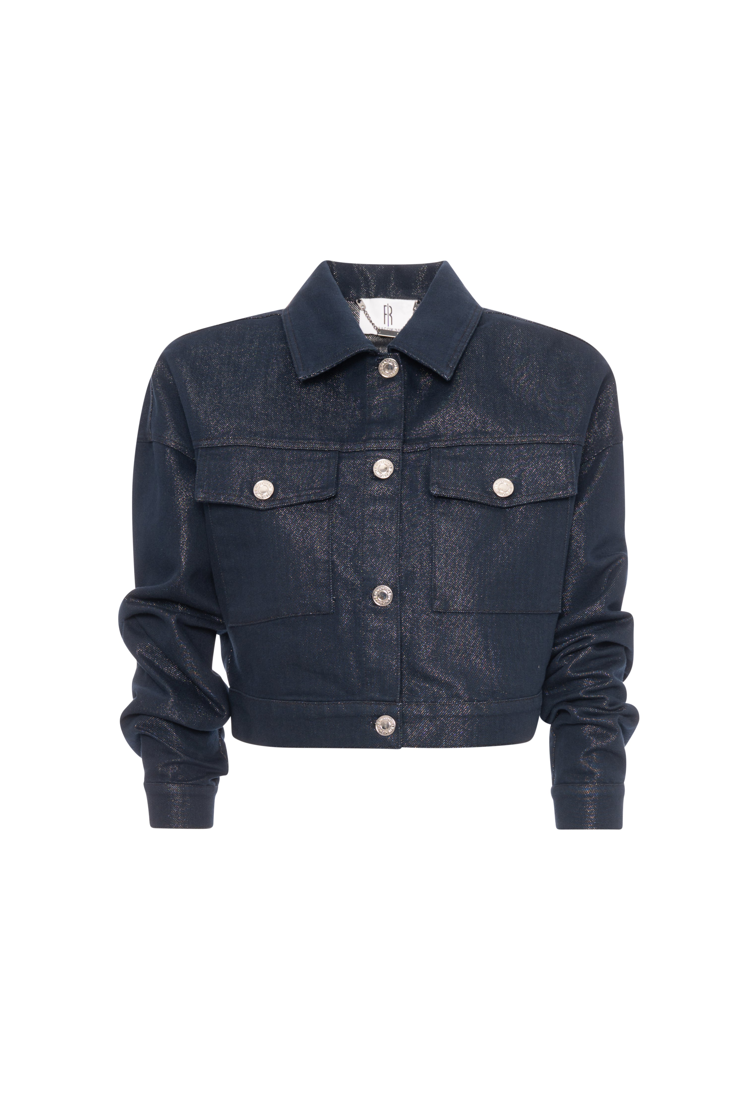 Jacket cropped made in denim with raw wash Fracomina FR26WJ4007D419Q7-K71-1