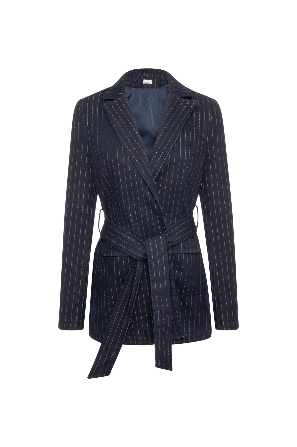 Blazer jacket regular fit made in pinstriped denim Fracomina FR26WJ4013D407D4-K60-1