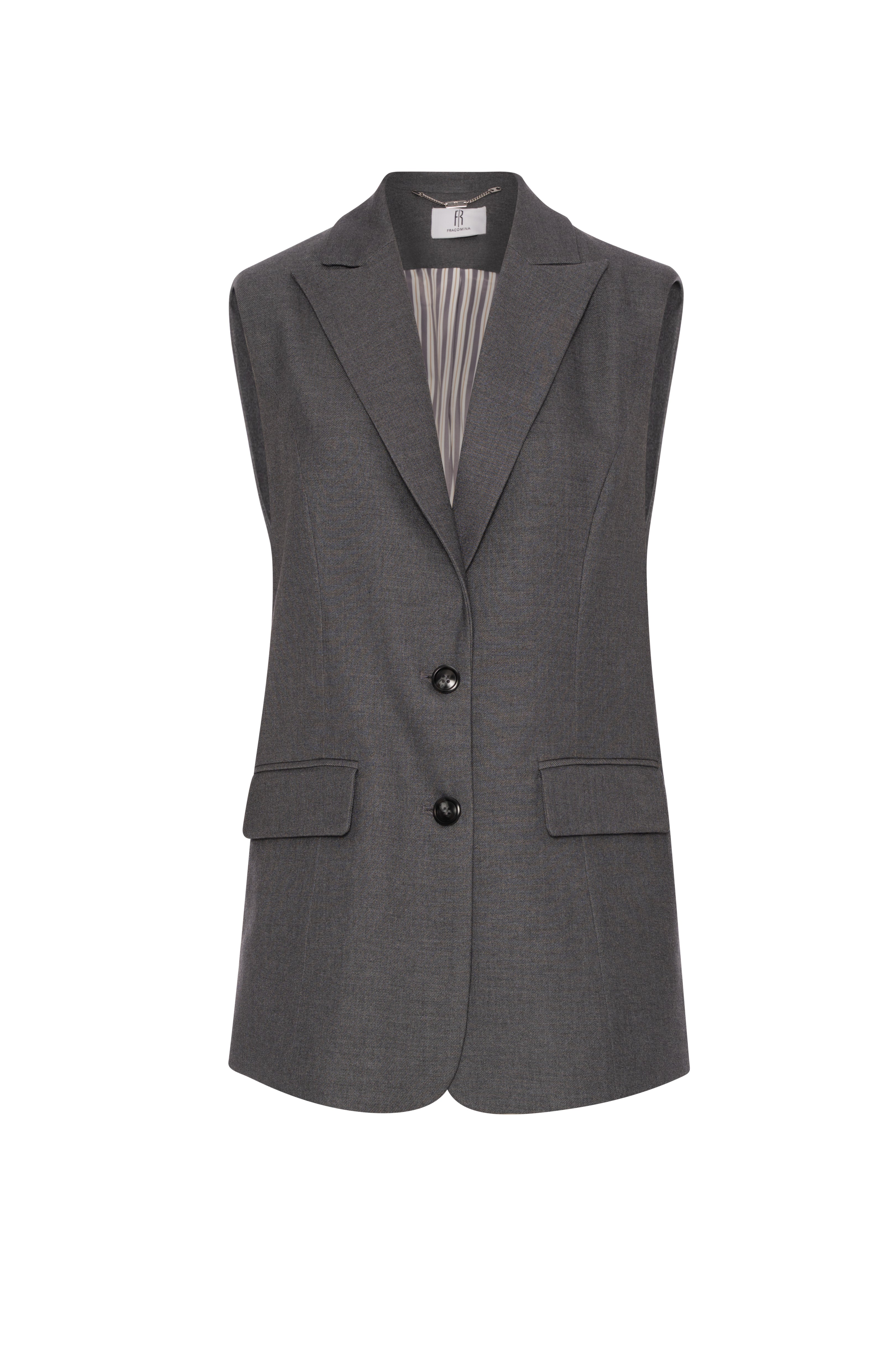 Long gilet regular fit single breasted Fracomina FR26WJ5006W81301-KF8-1