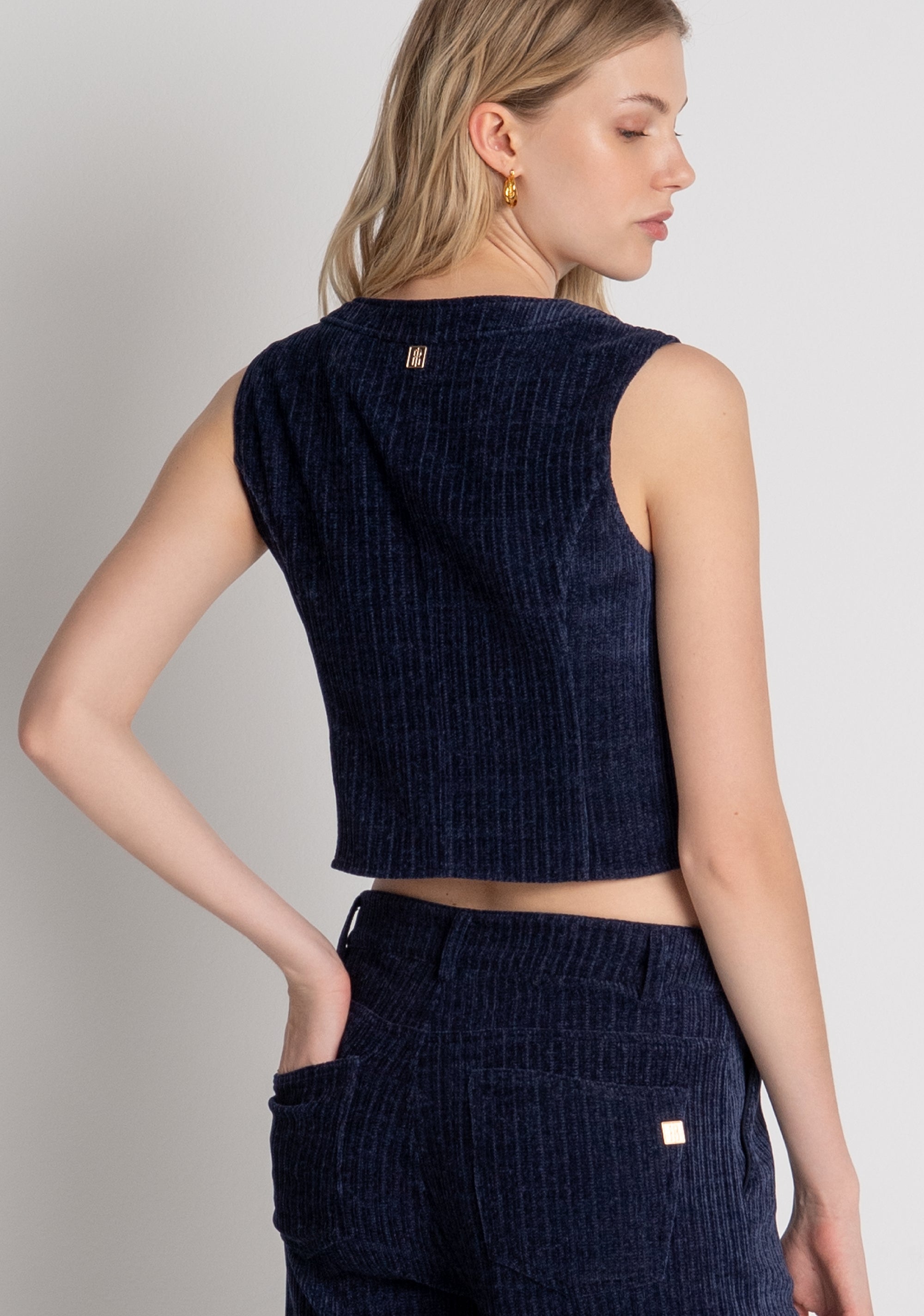 Gilet regular fit made in velvet Fracomina FR26WJ5012W59601-117-4