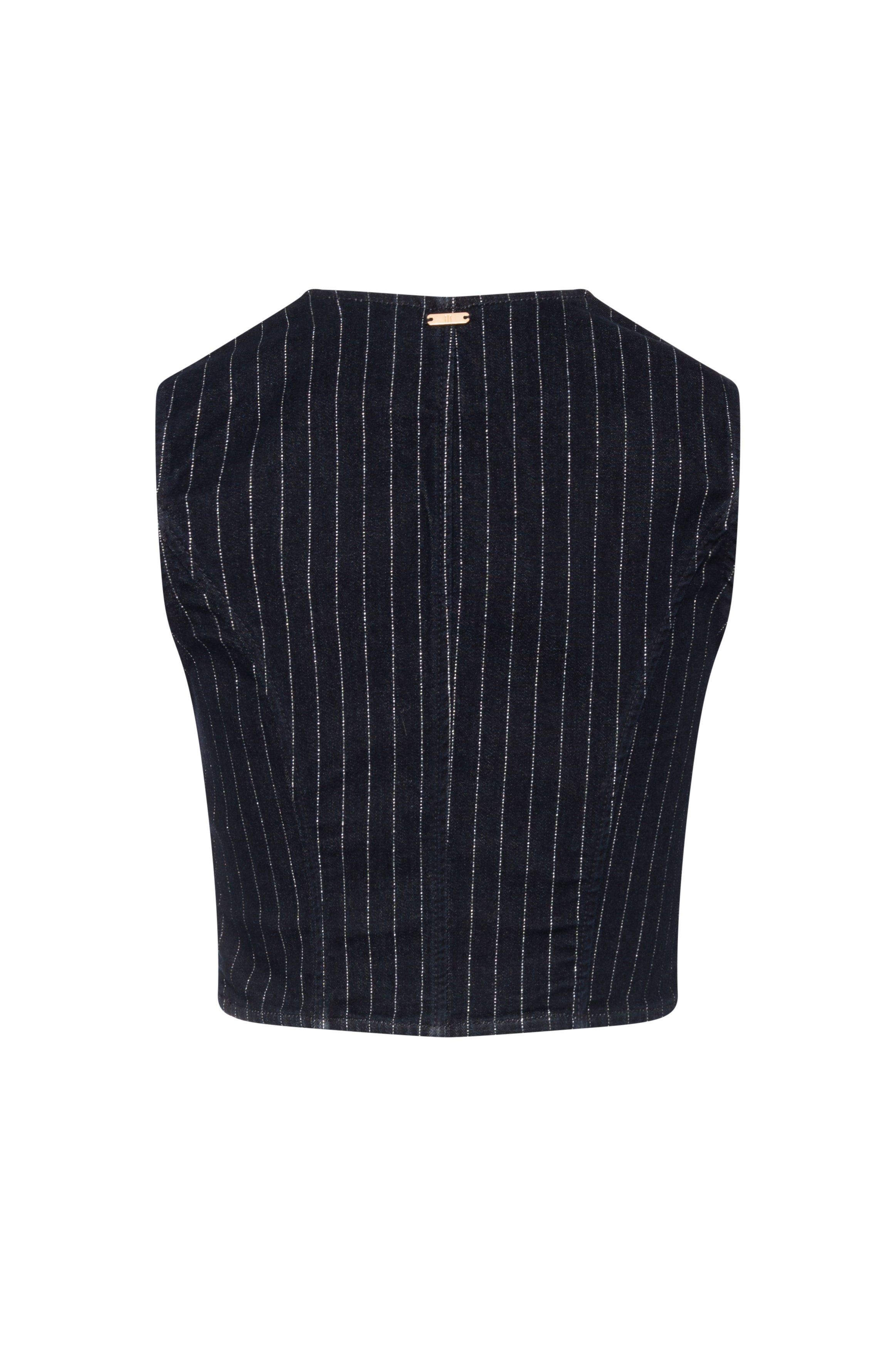 Gilet slim fit made in pinstriped denim Fracomina FR26WJ5015D407D4-K60-2