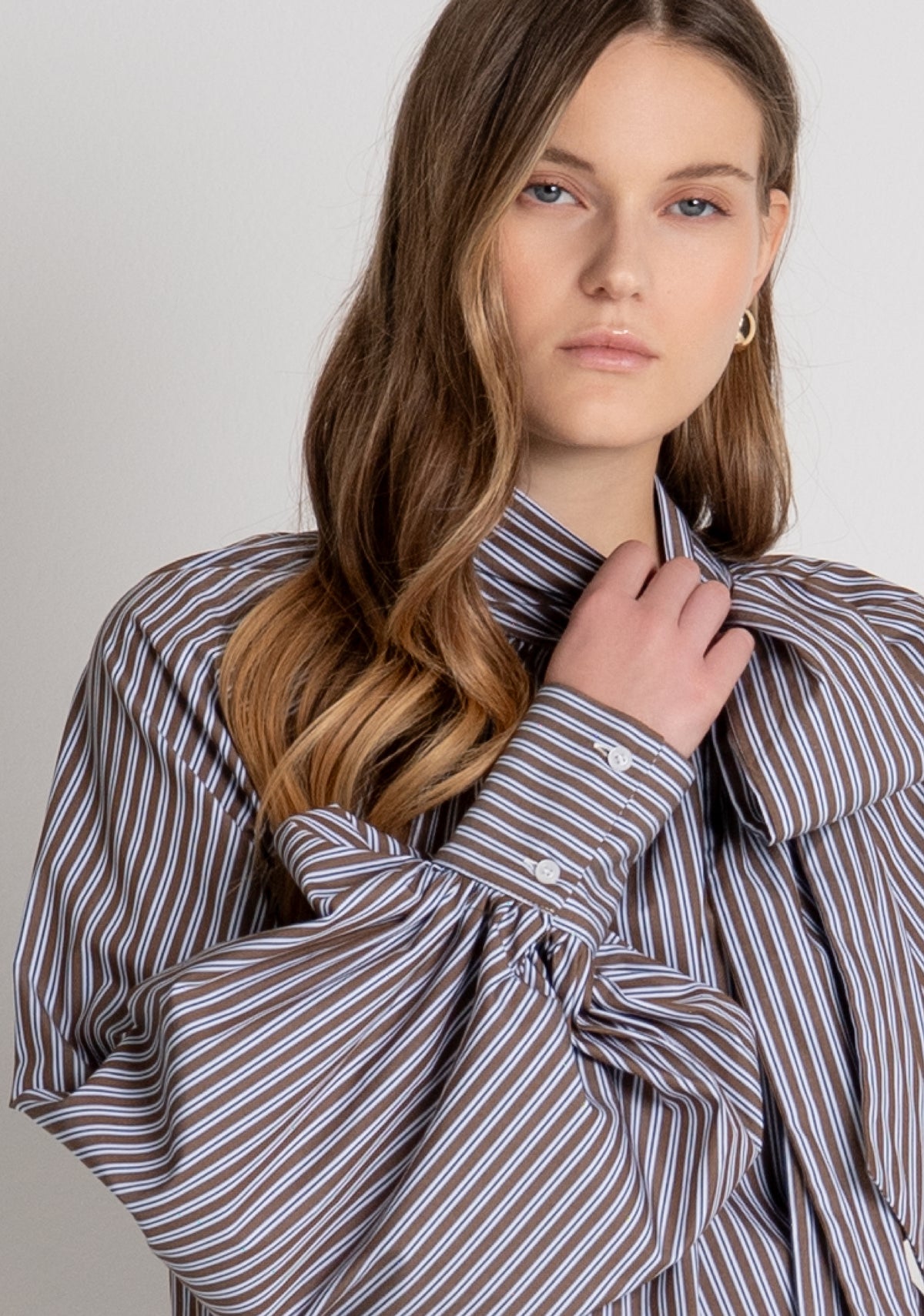 Blouse A-shape made in striped cotton Fracomina FR26WT1021W400N8-M61-2