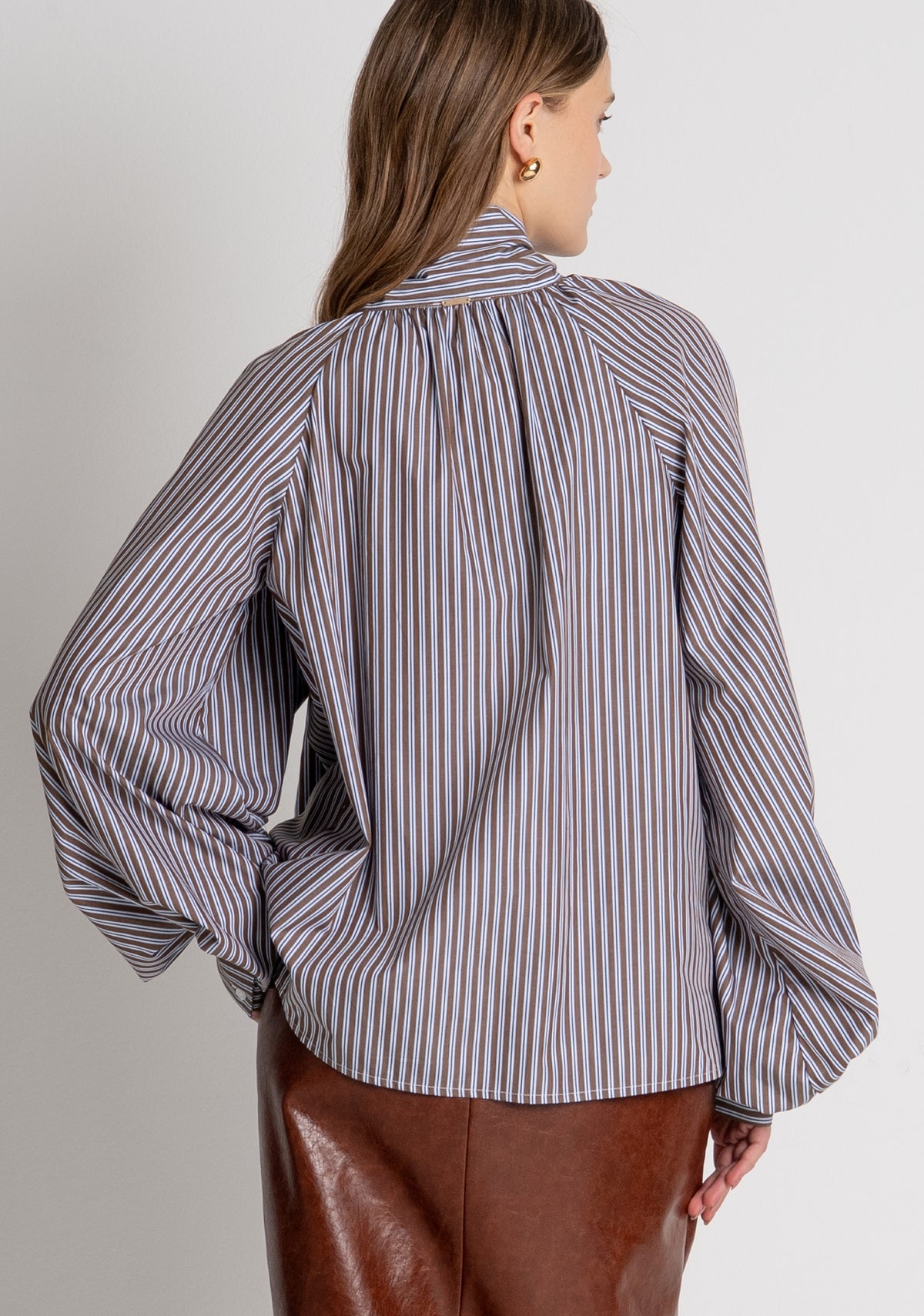 Blouse A-shape made in striped cotton Fracomina FR26WT1021W400N8-M61-4