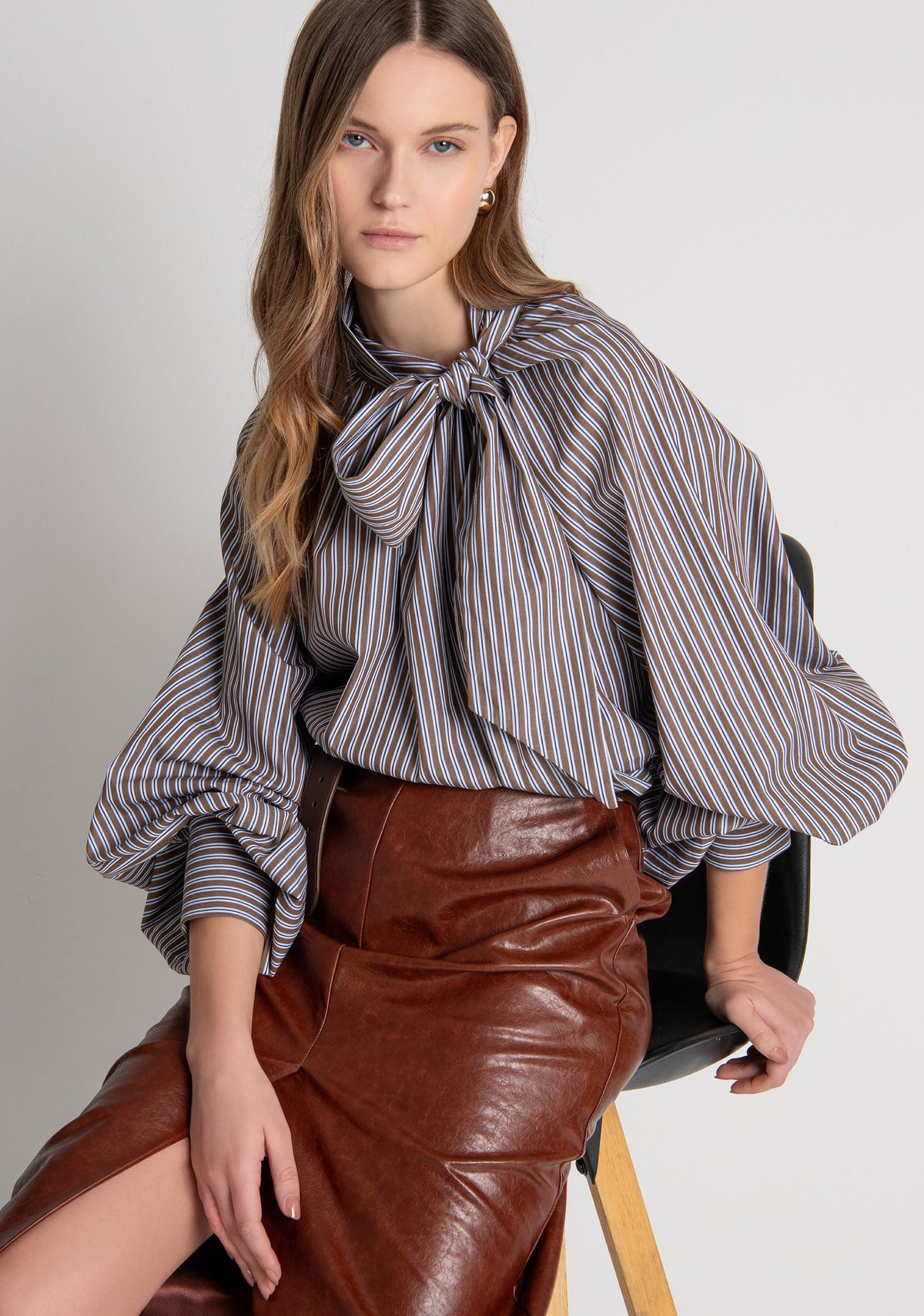 Blouse A-shape made in striped cotton Fracomina FR26WT1021W400N8-M61