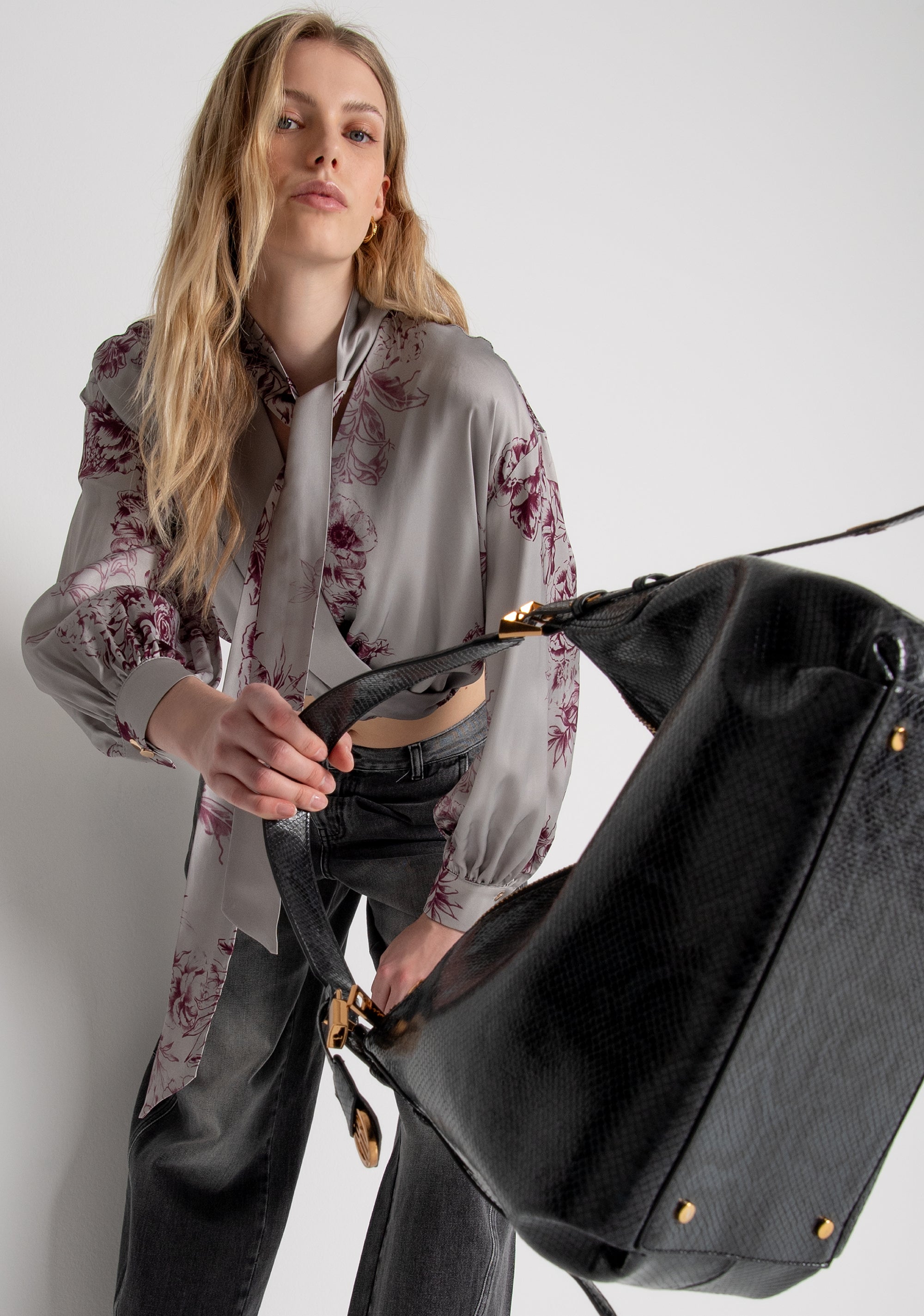 Blouse cropped with flowery pattern Fracomina FR26WT1024W583K2-179