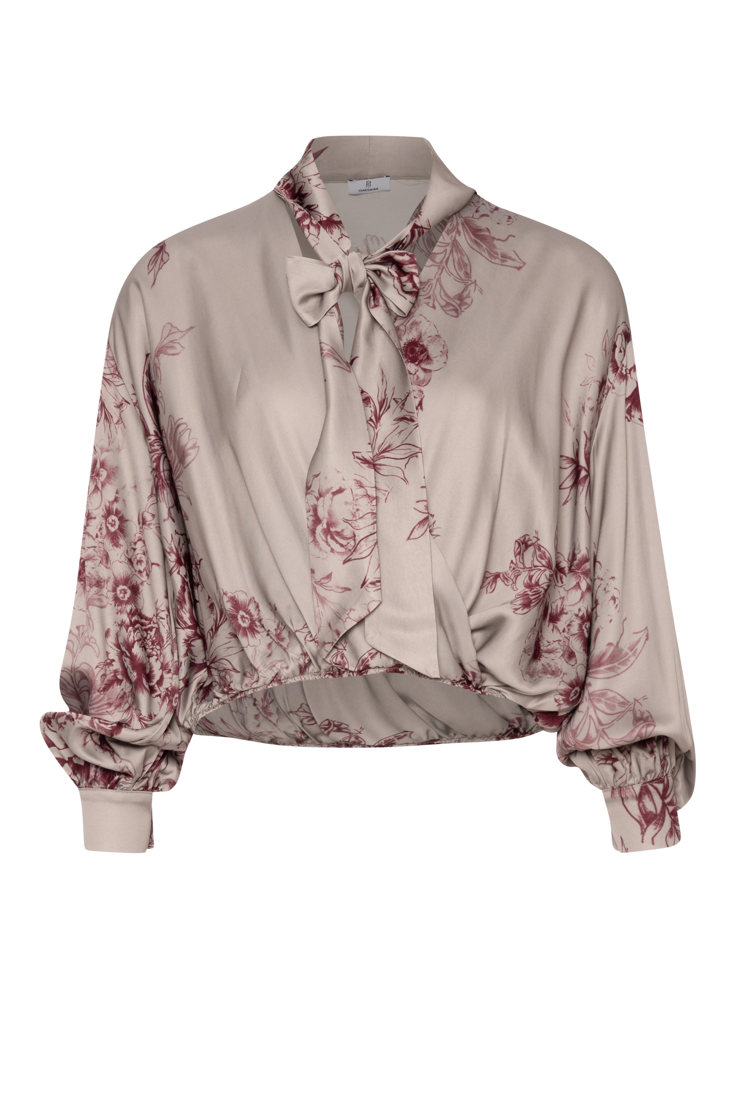 Blouse cropped with flowery pattern Fracomina FR26WT1024W583K2-KE2-1