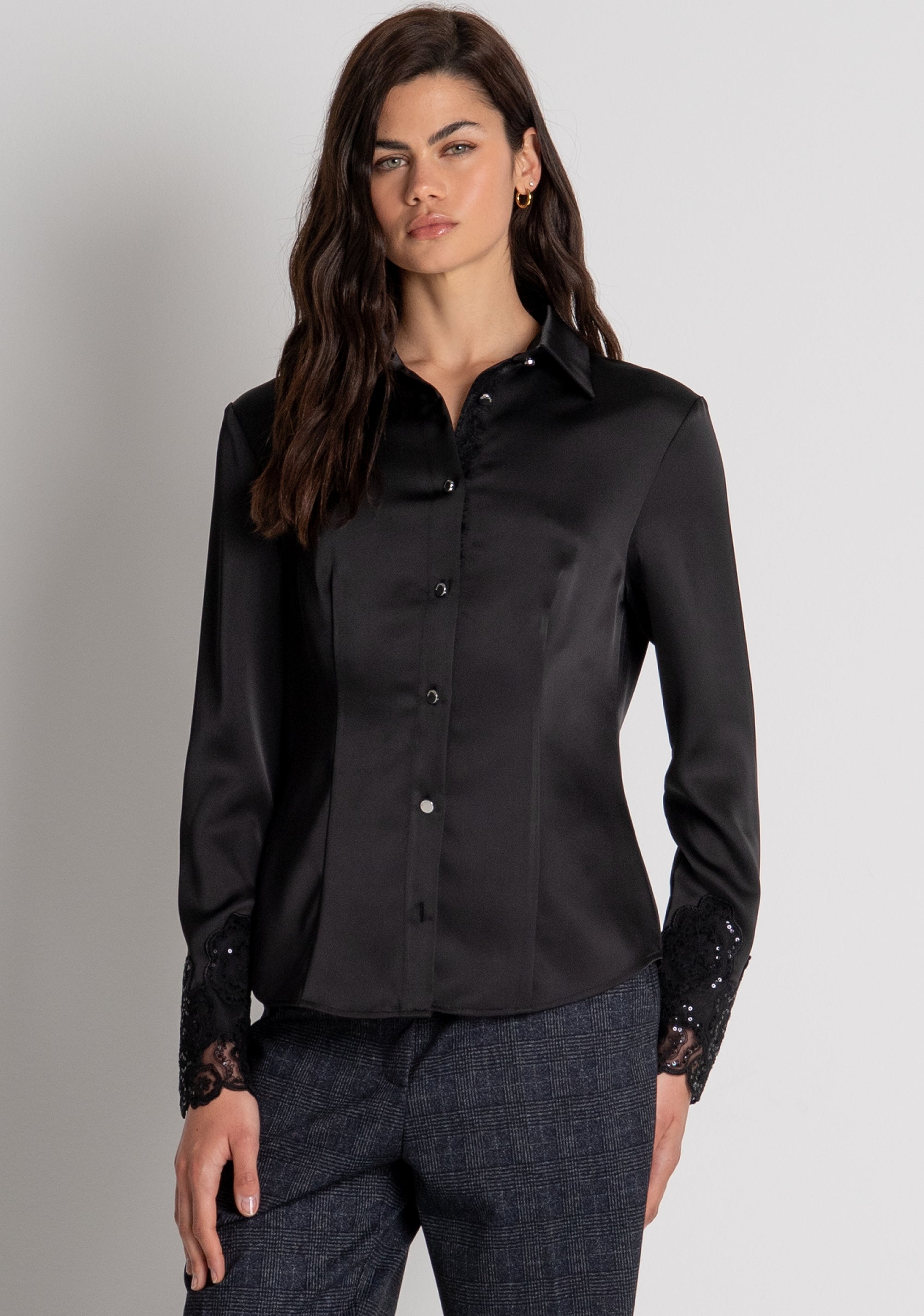 Shirt slim fit made in satin Fracomina FR26WT6002W41101-053-2