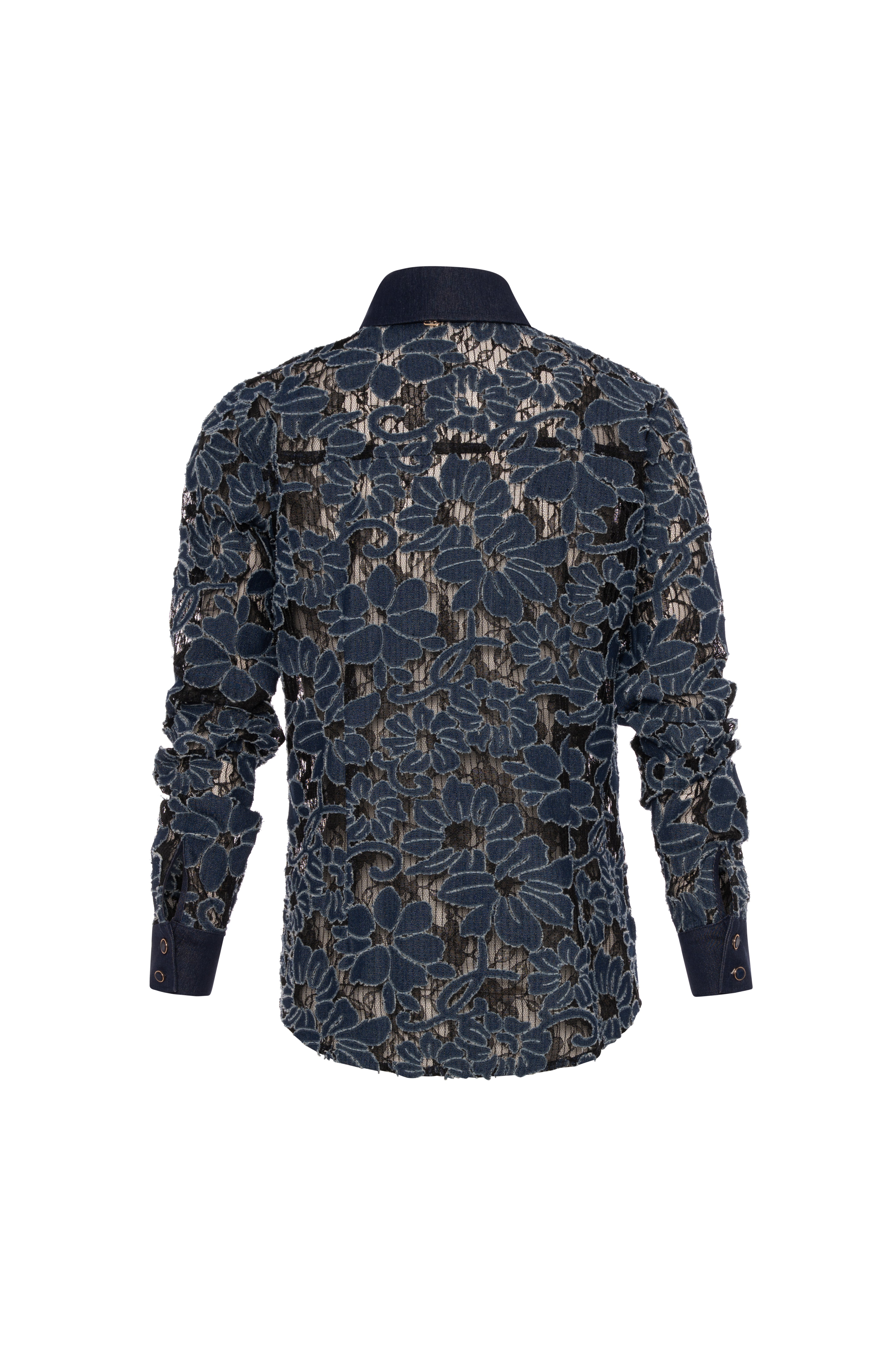 Shirt regular fit made in denim with flowers Fracomina FR26WT6022D475G1-K16-2
