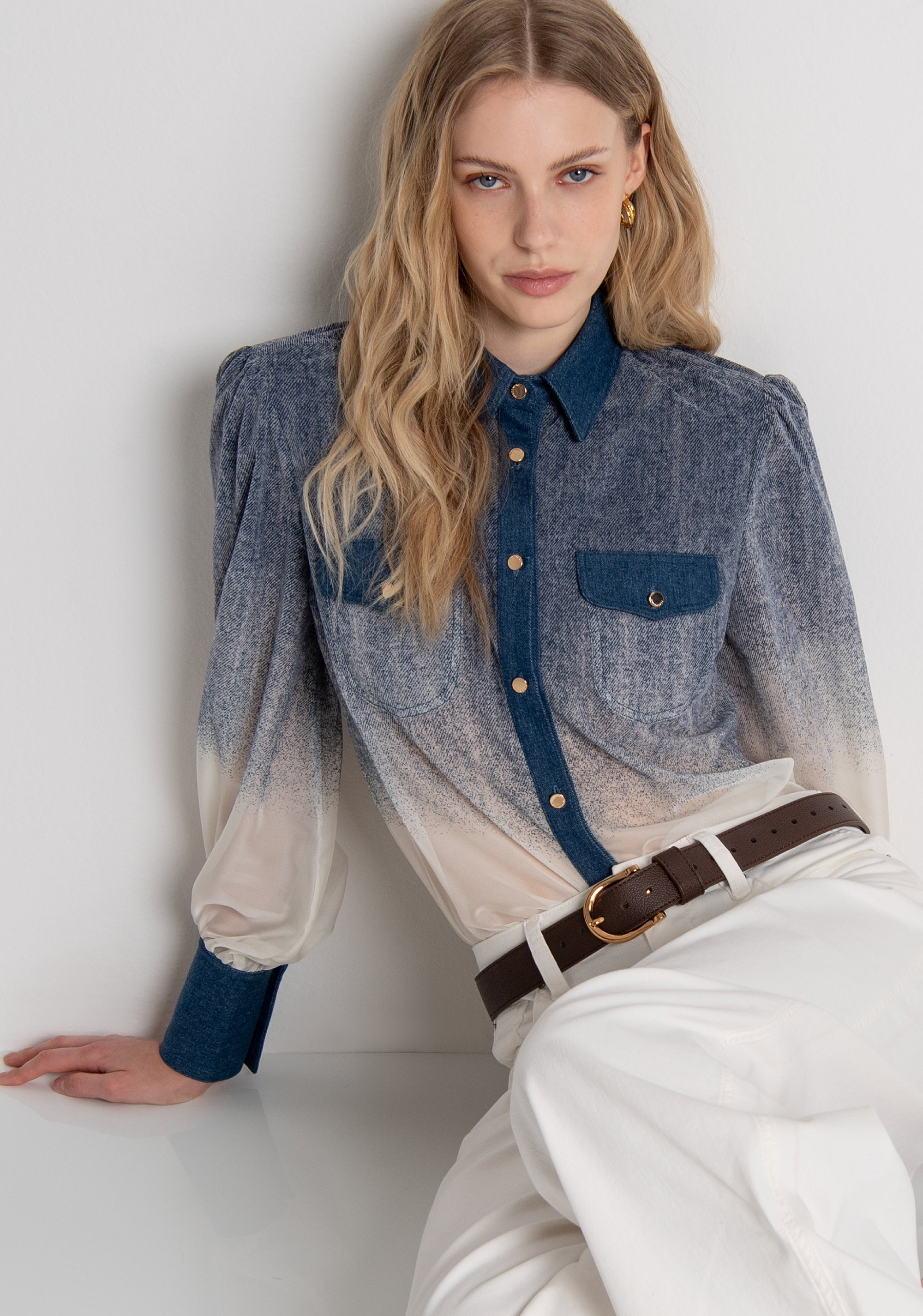 Shirt regular fit with fading effect Fracomina FR26WT6023W775Q1-M64