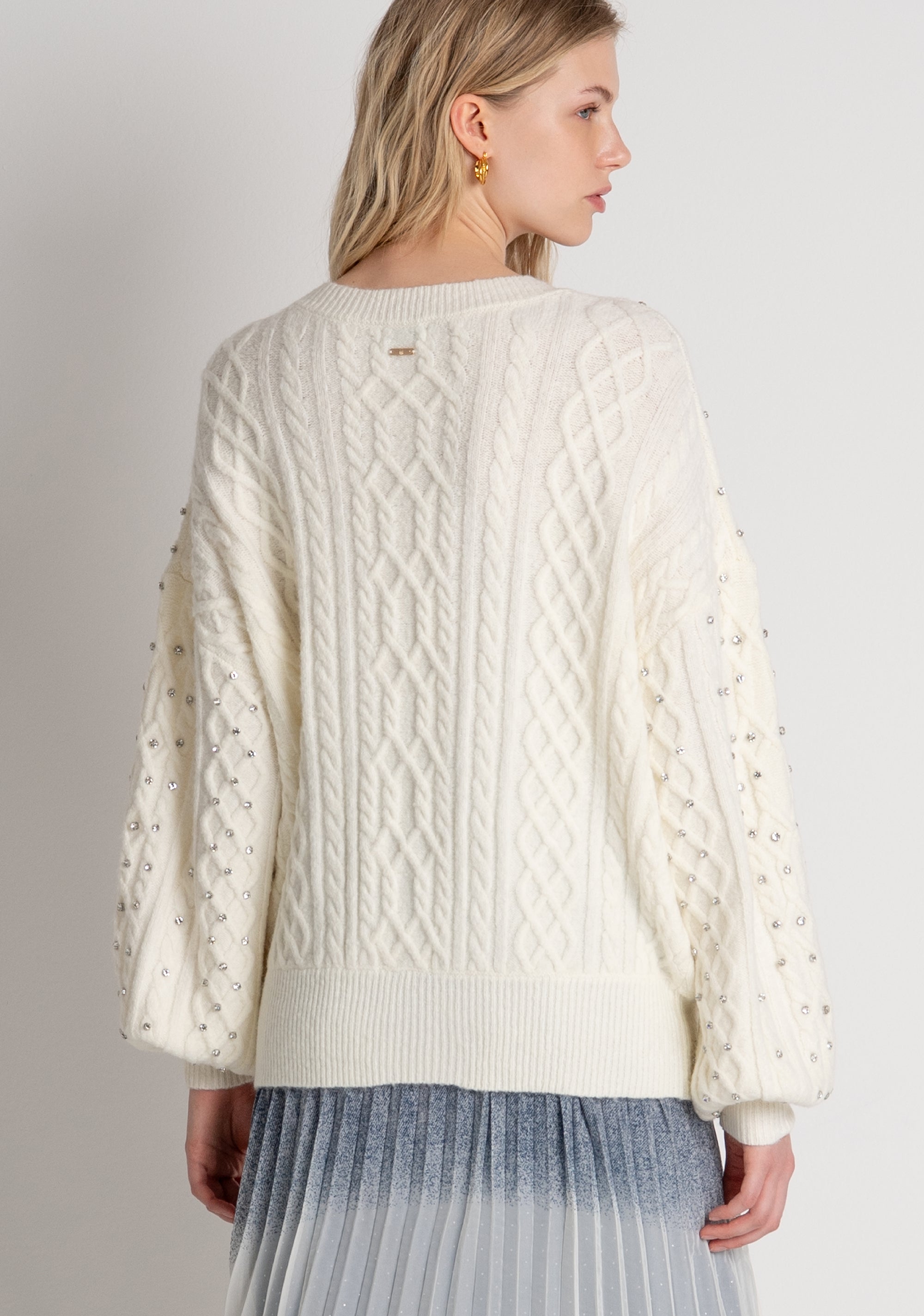 Knitwear over fit with cable stitch Fracomina FR26WT7039K457R9-108-4