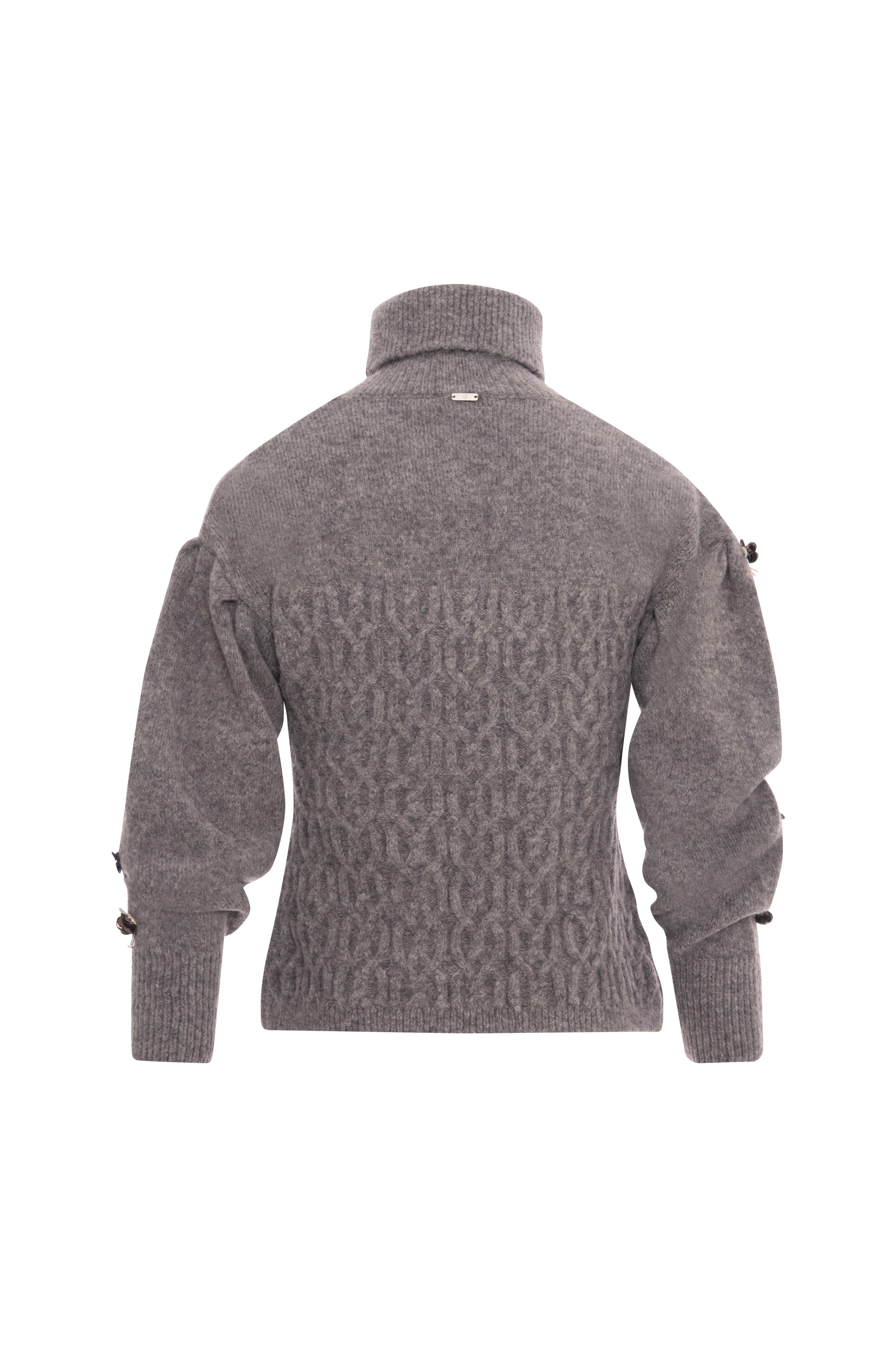 Knitwear slim fit with cable stitch and jewelry applications Fracomina FR26WT7050K463R9-KE9-2