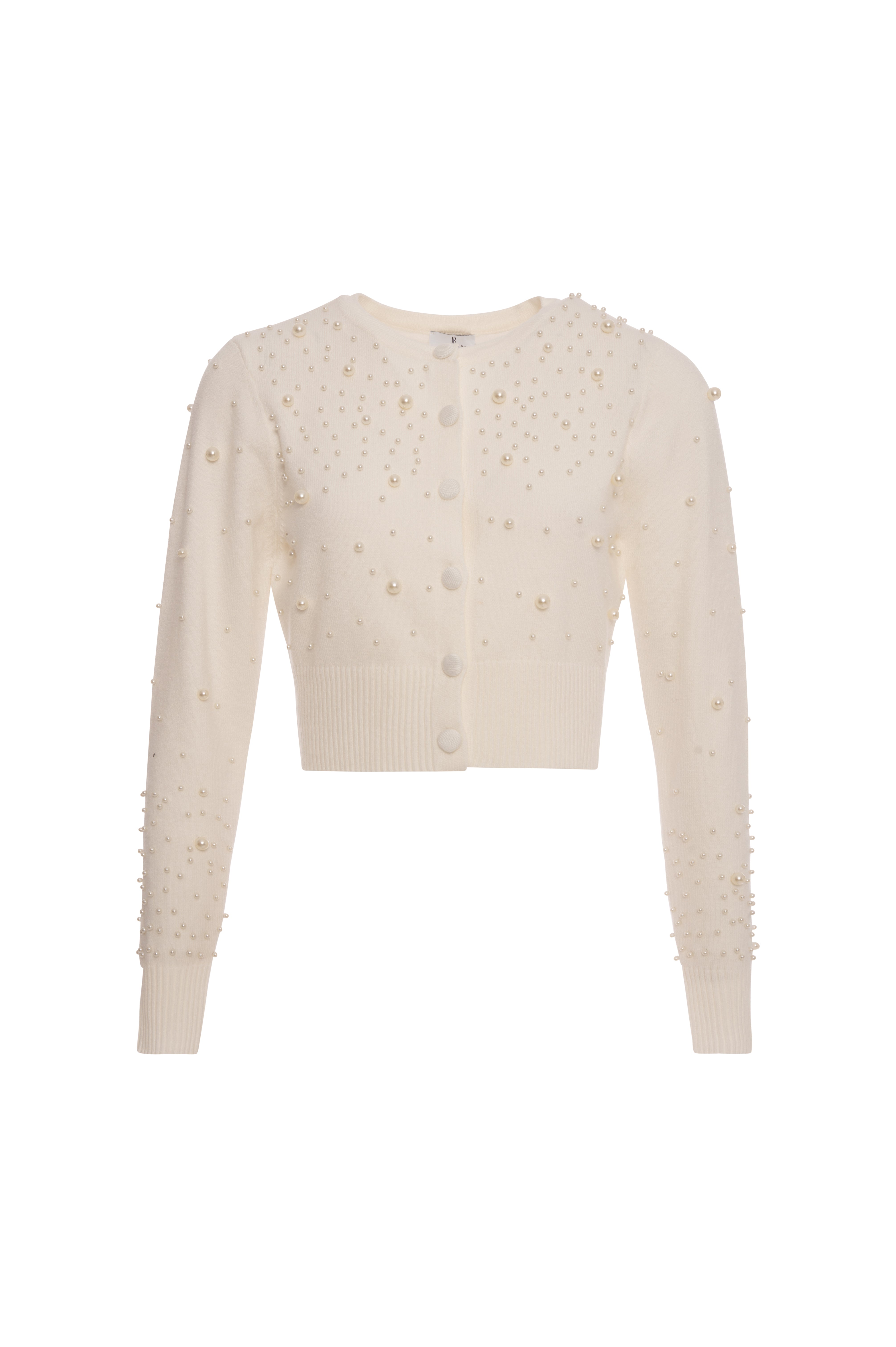 Knitted cardigan cropped with pearls applied Fracomina FR26WT8009K506R9-K17-4