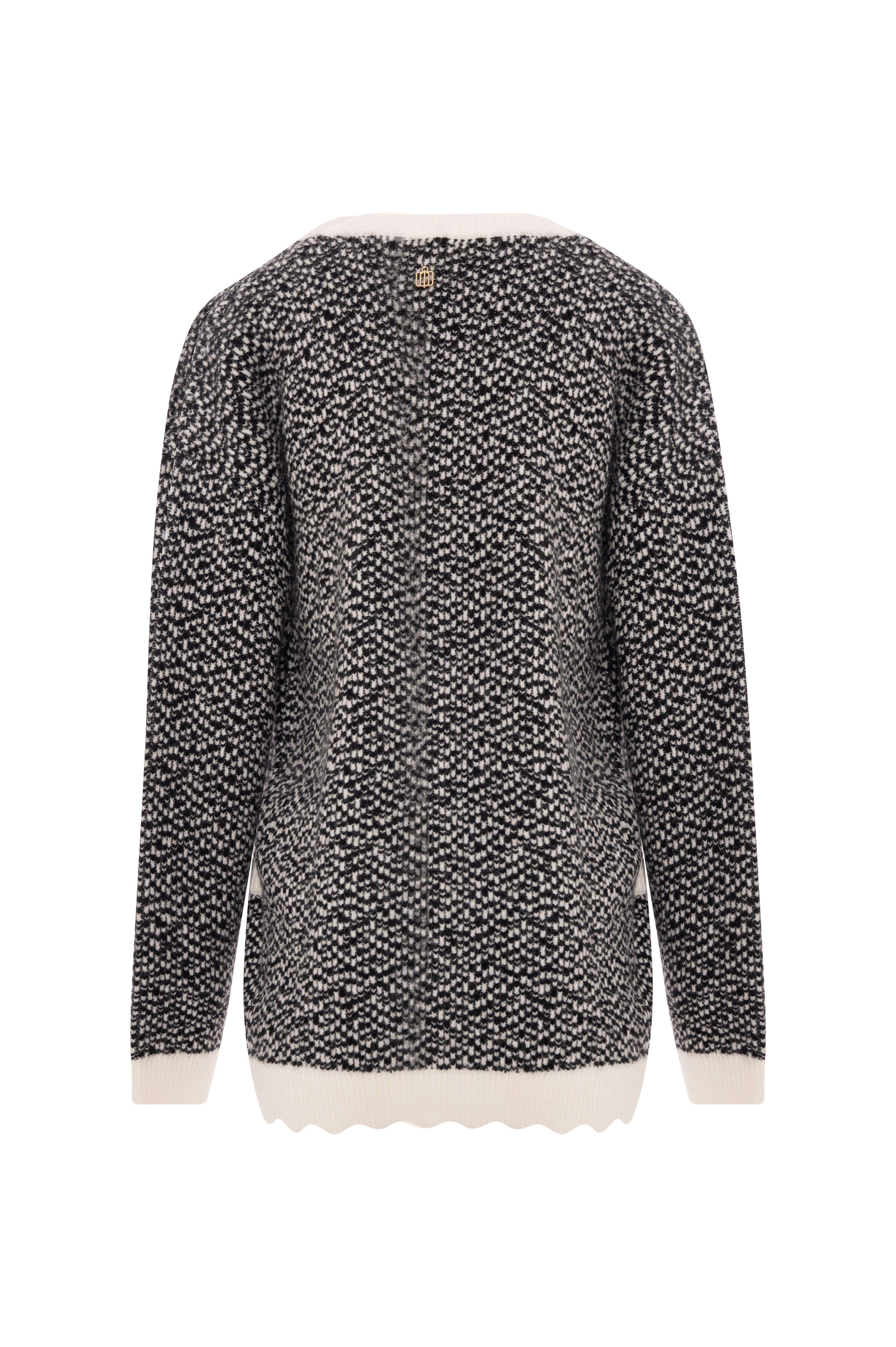 Knitted cardigan over fit with V-neck drop Fracomina FR26WT8018K460F8-K93-2