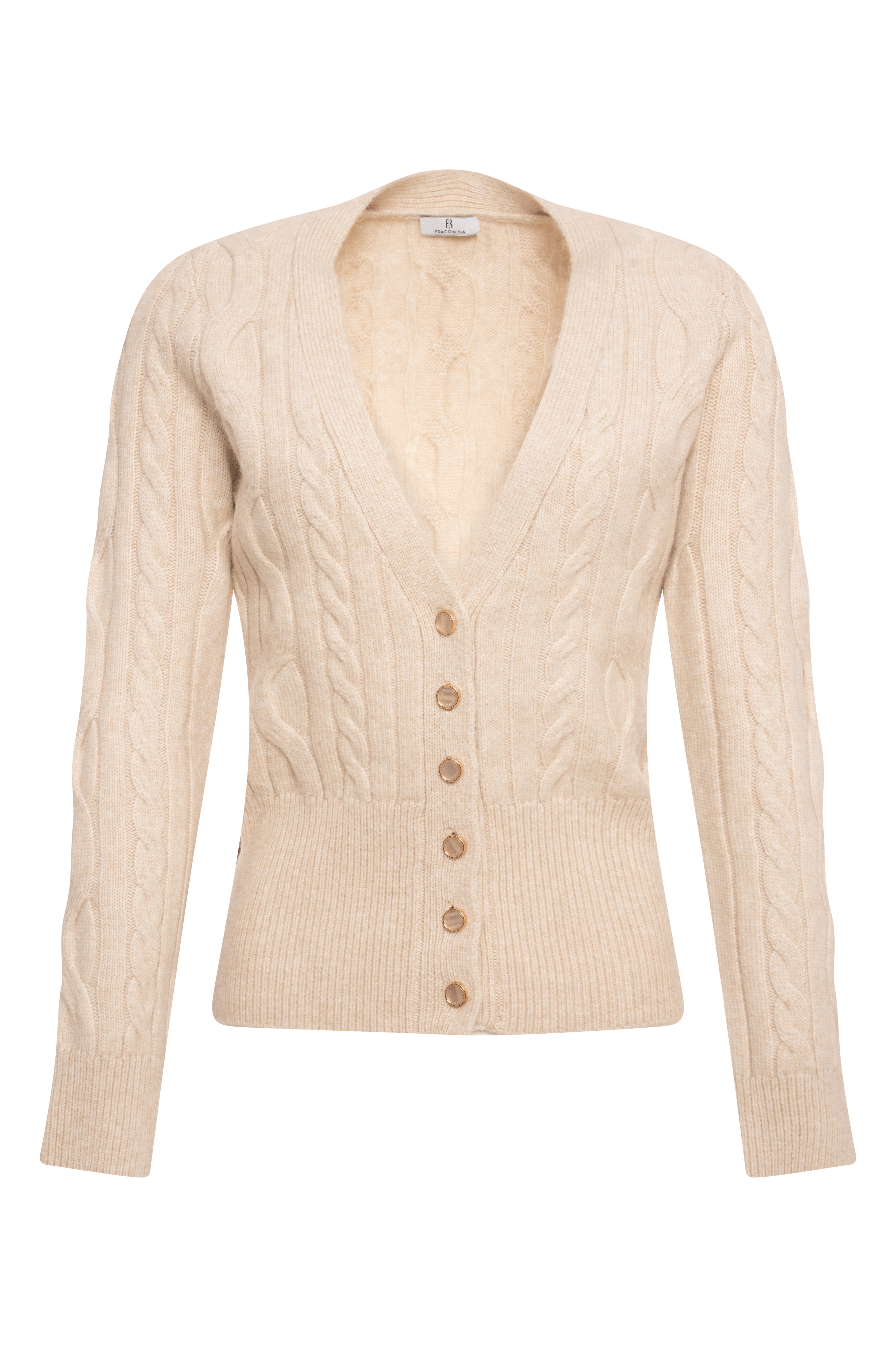 Knitted cardigan regular fit with cable stitch Fracomina FR26WT8021K49701-KF7-1
