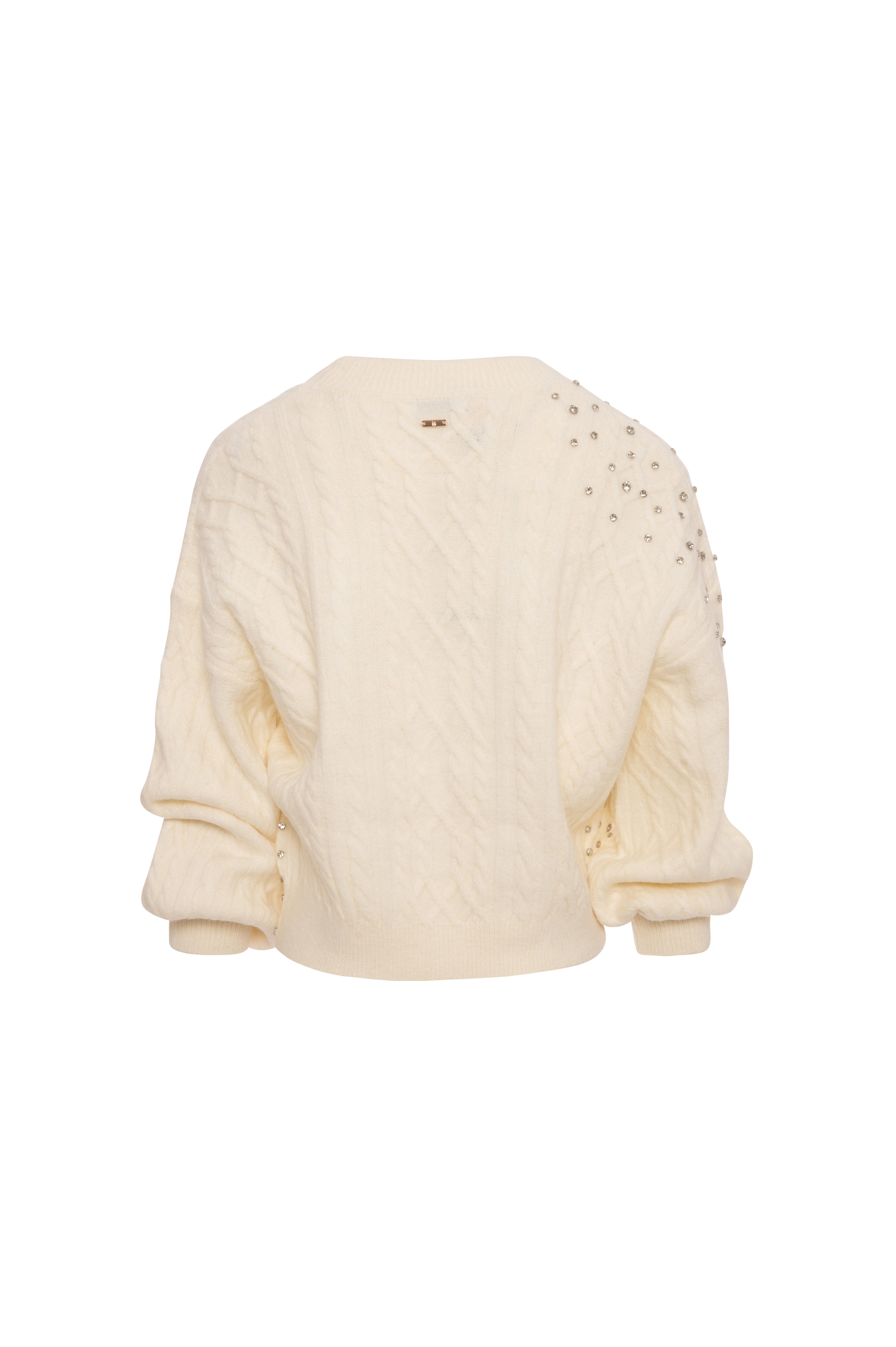 Knitted cardigan over fit, cropped, with cable stitch Fracomina FR26WT8024K457R9-K17-2