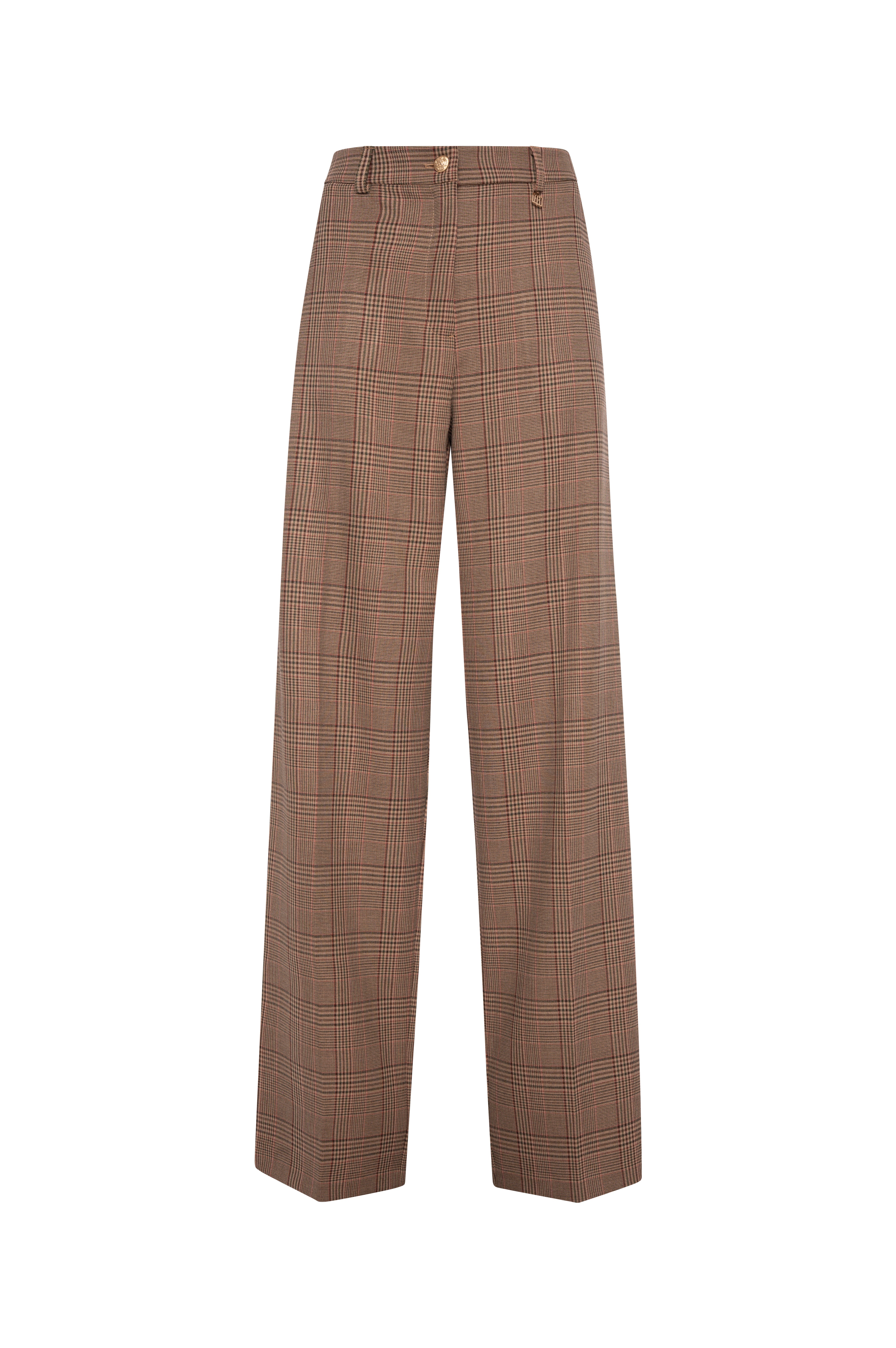 Pant straight line made in Prince of Wales fabric Fracomina FR26WV2005W57595-K37-1