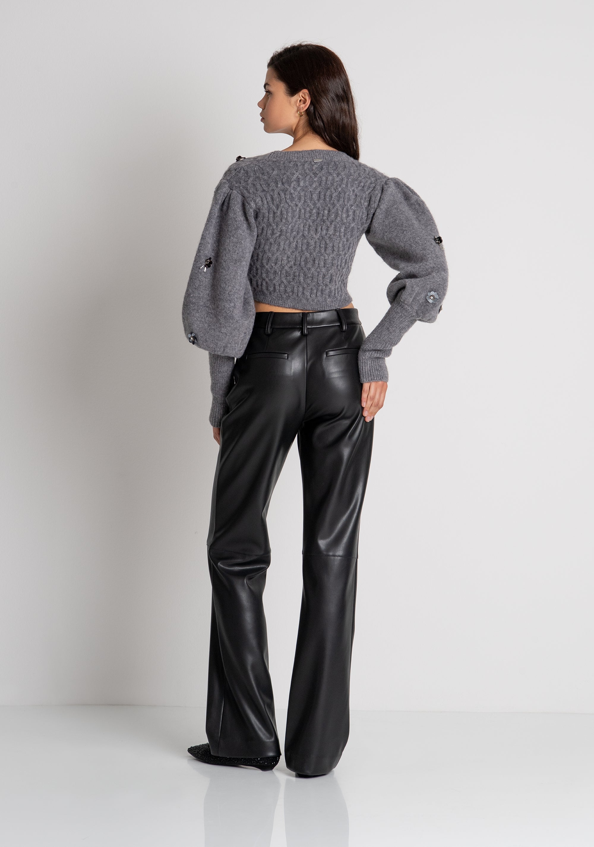 Pant regular fit made in fake leather Fracomina FR26WV2008P41101-053-4