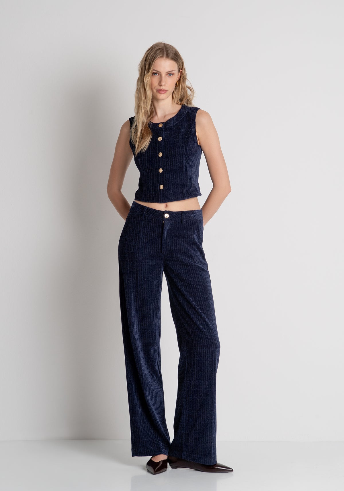 Pant straight line made in corduroy Fracomina FR26WV2016W59601-117-2