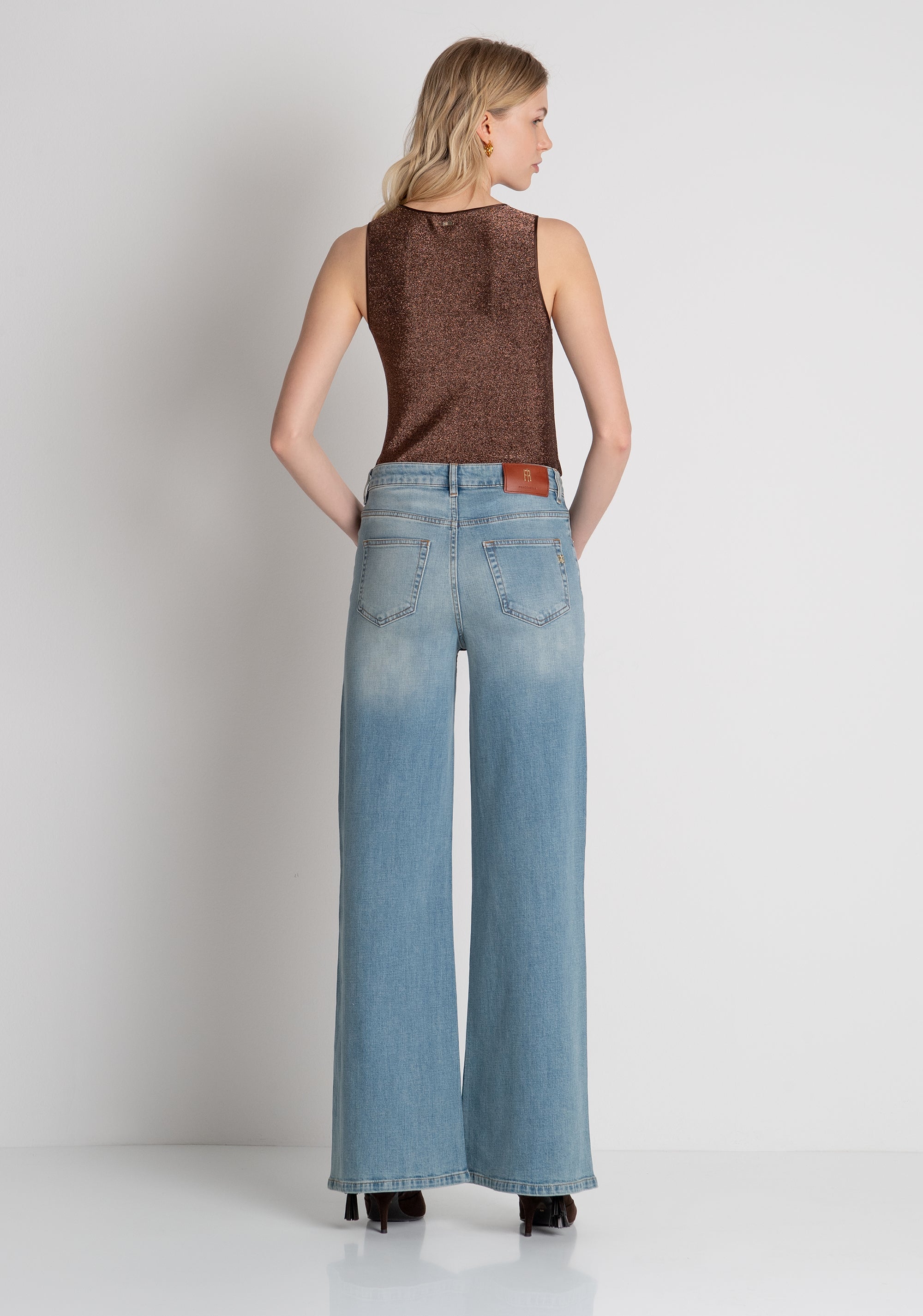 Jeans flare made in denim with light wash Fracomina FR26WV3015D450R9-M59-4