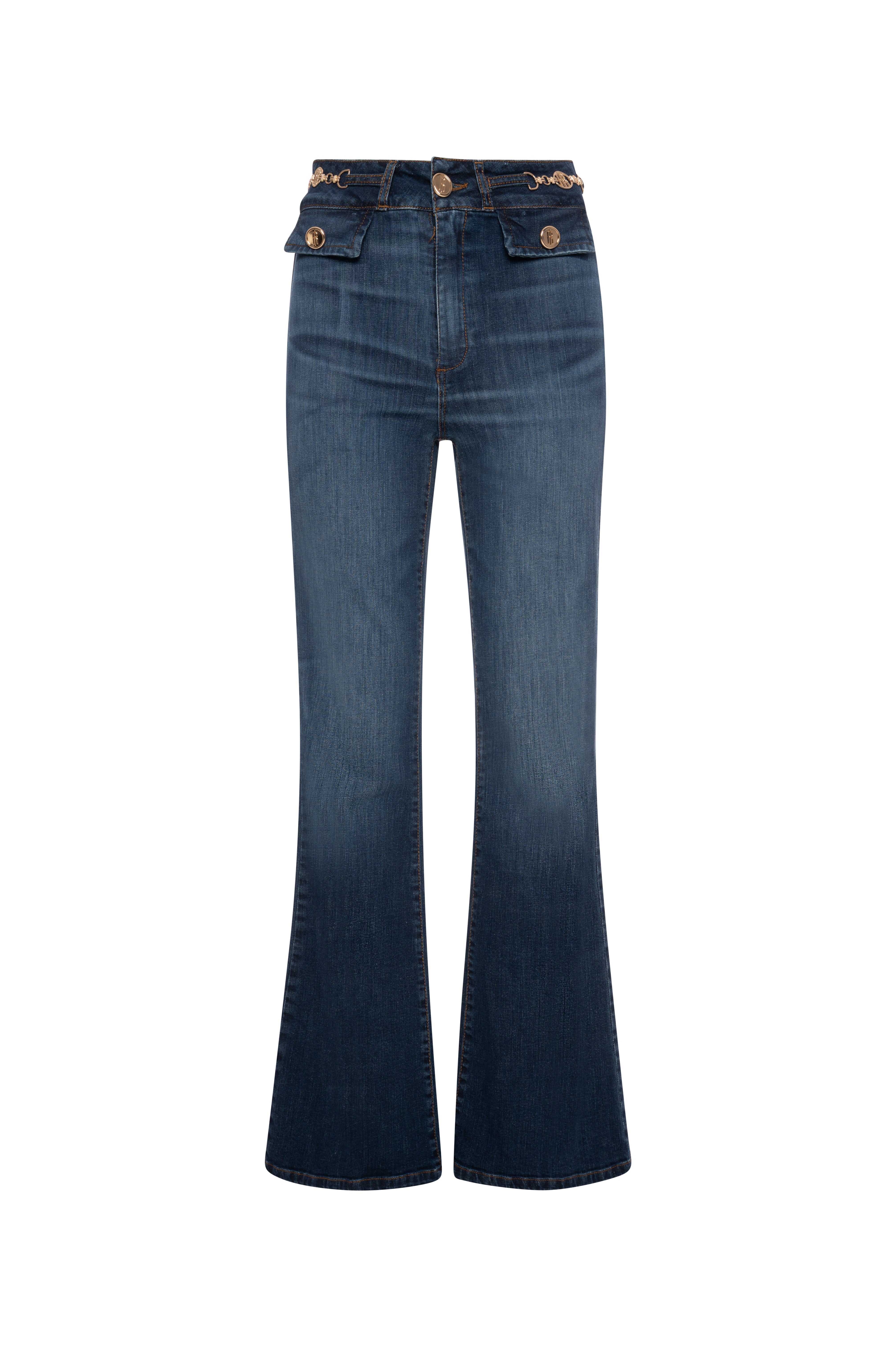 Bootcut jeans made in denim with middle wash Fracomina FR26WVA011D47602-KG1-1