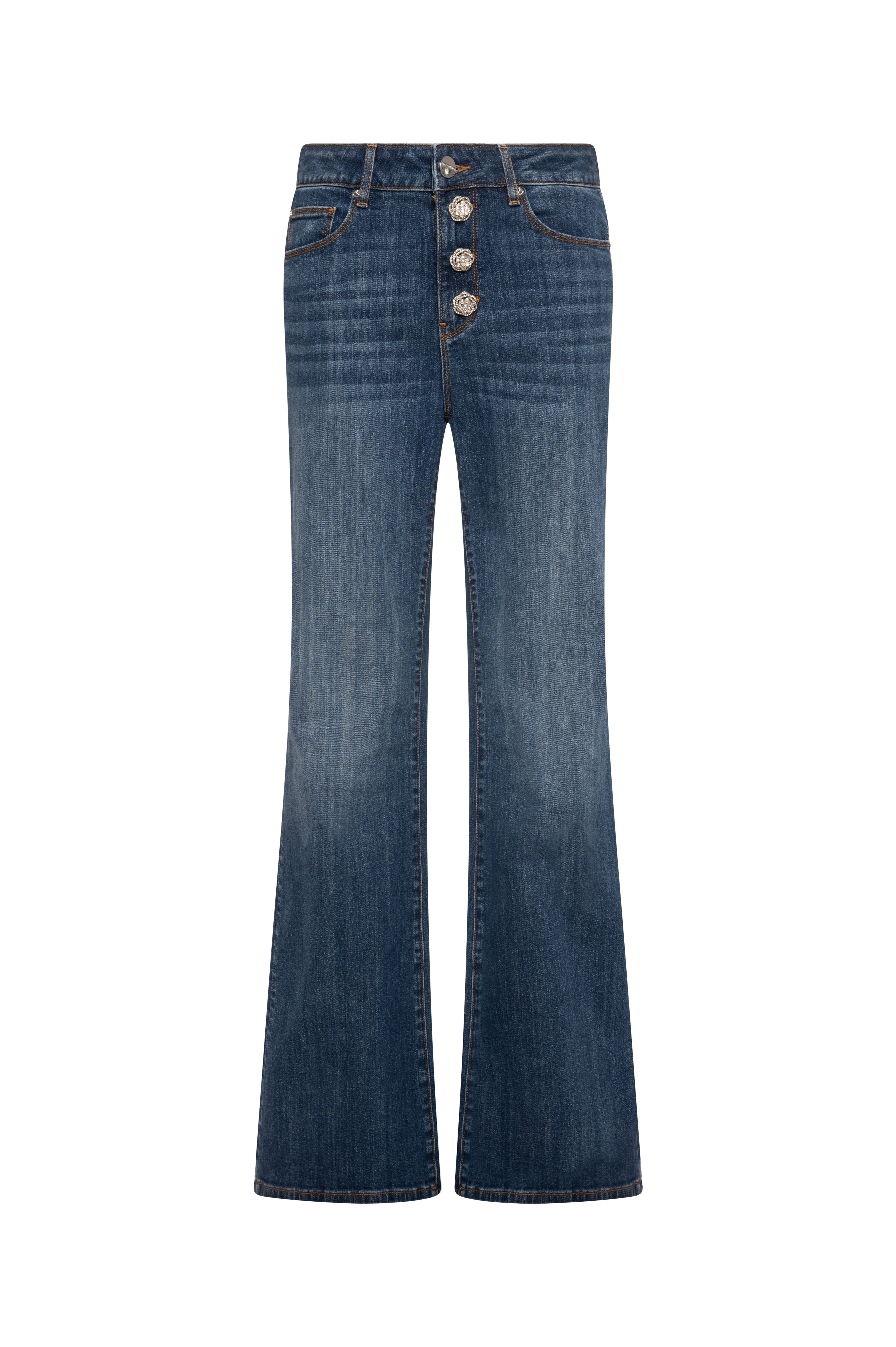 Bootcut jeans made in denim with middle wash Fracomina FR26WVA013D45002-KG1-2