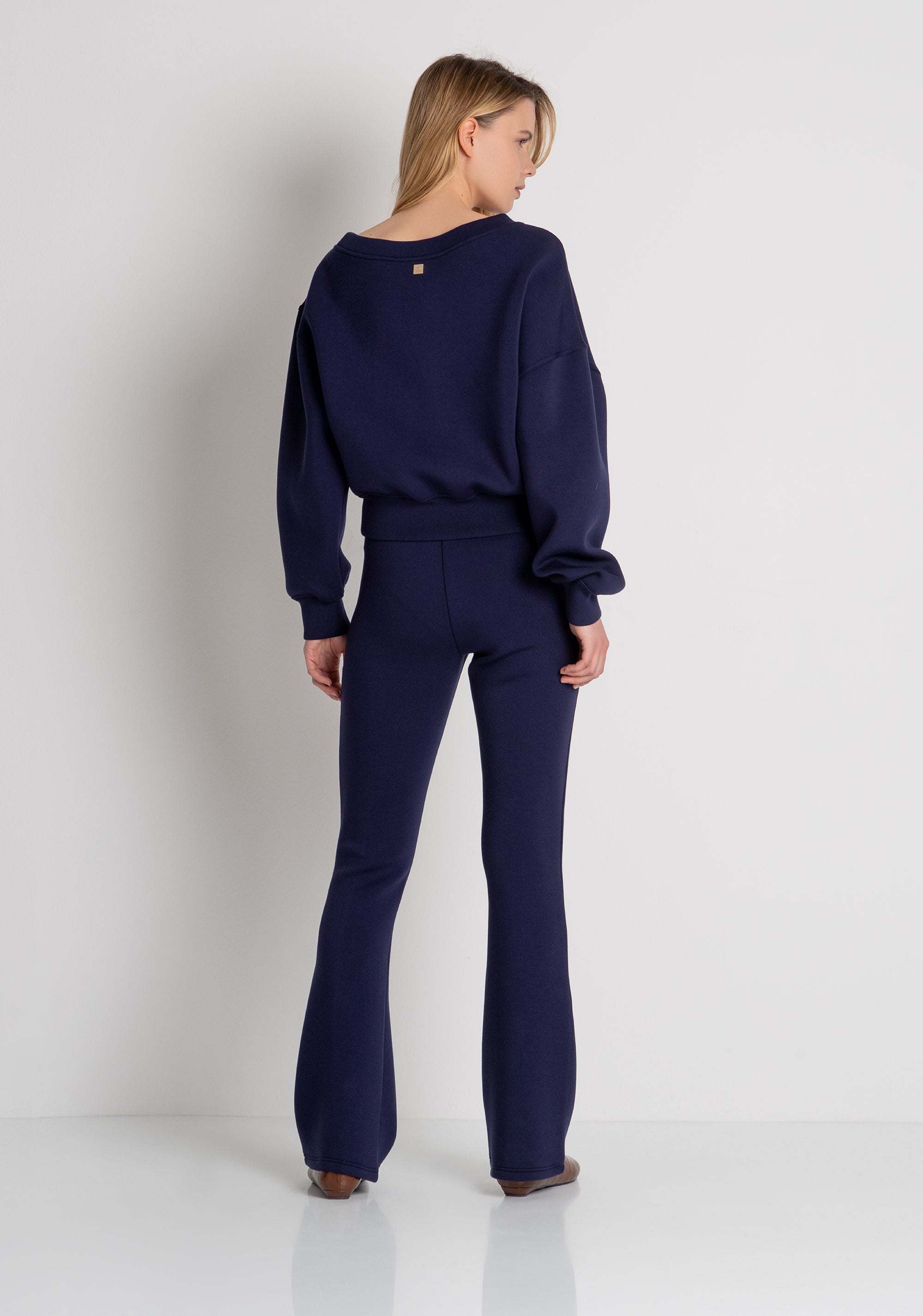 Bootcut pant made in Milano stitch fabric Fracomina FR26WVA015F41601-117-4