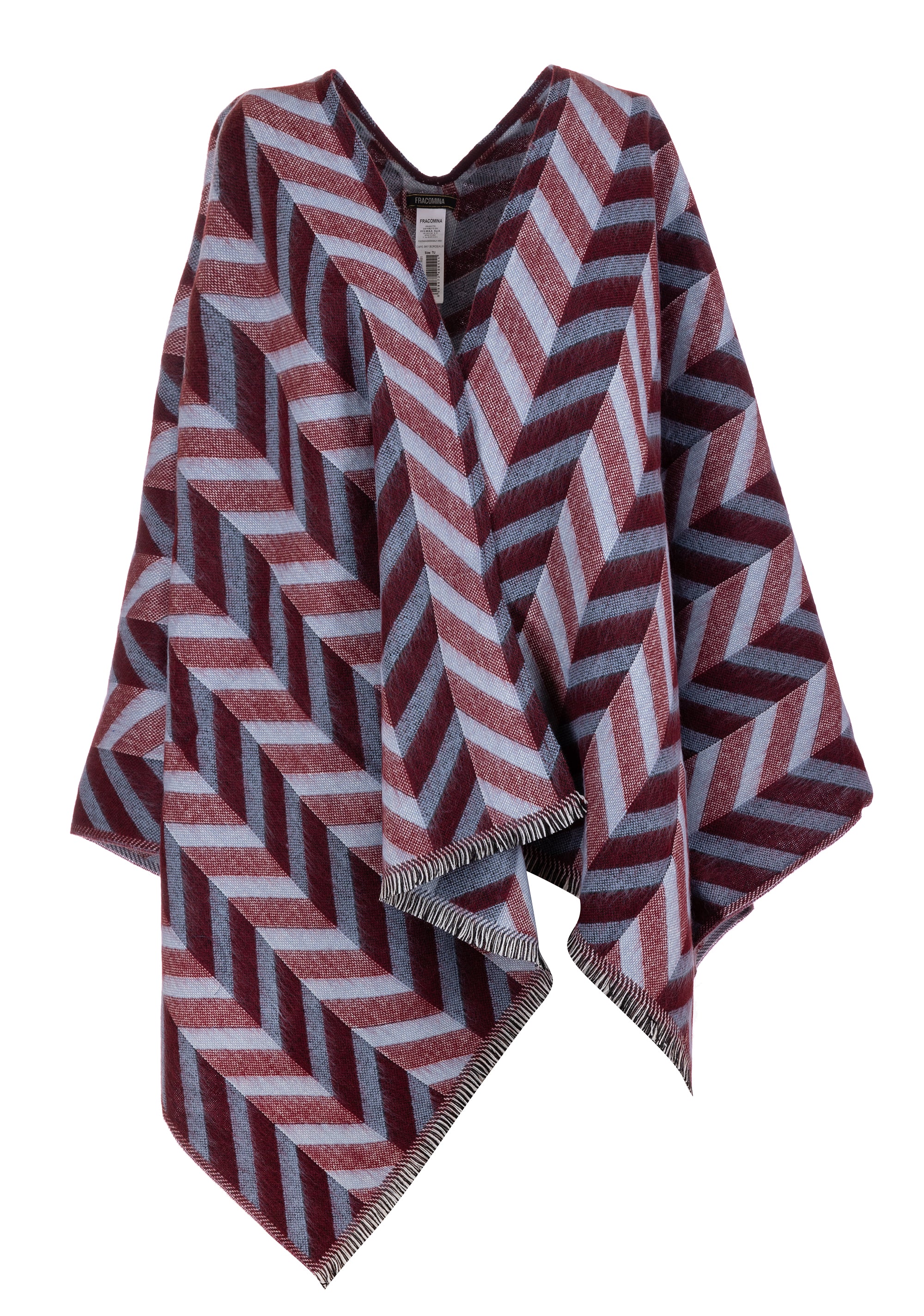 Wide cloak with geometric pattern Fracomina FS23WA2005K441J1-R81-1