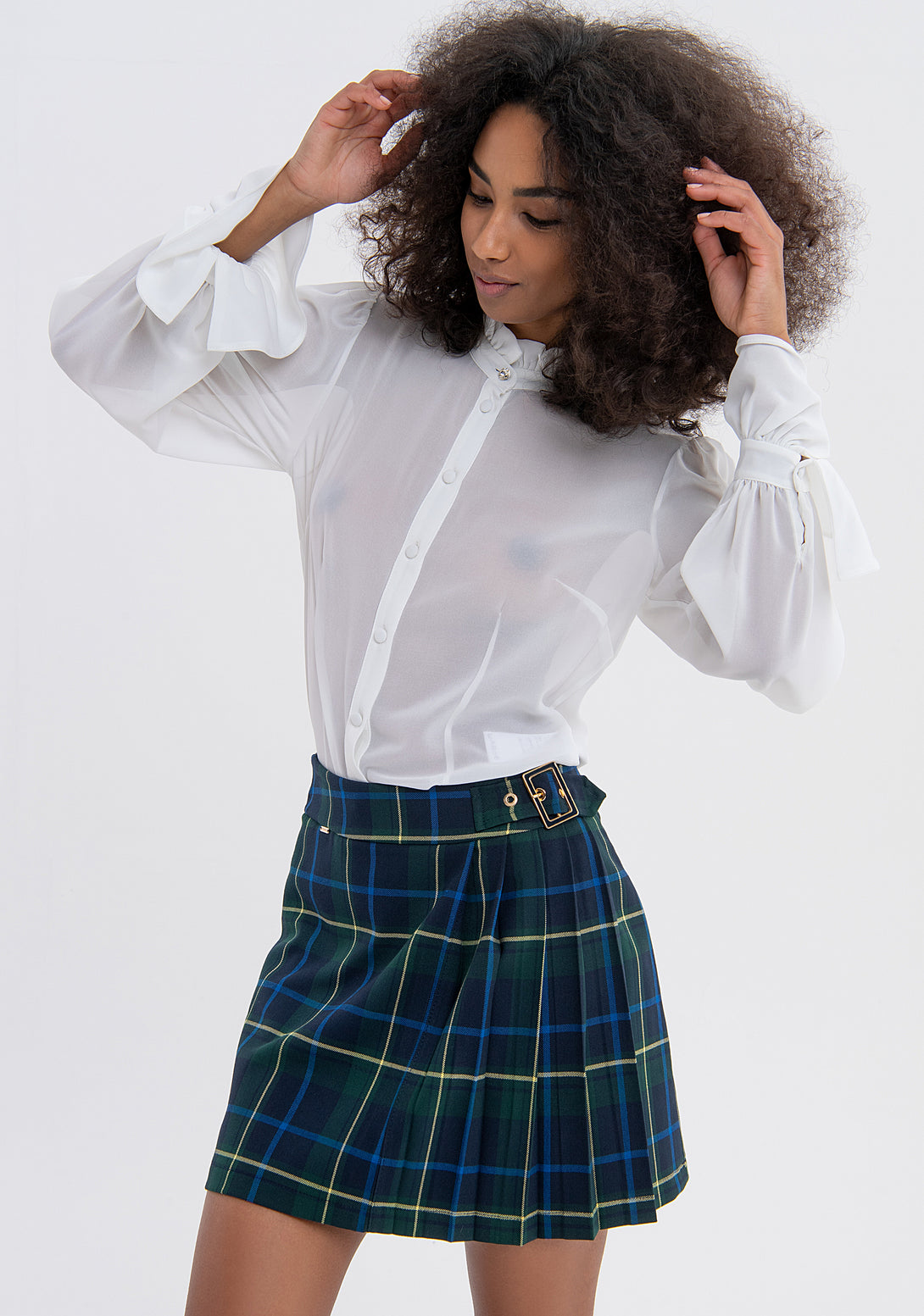 Mini wrap skirt regular fit made in tartan Fracomina FS23WG1006W66195-R93-2