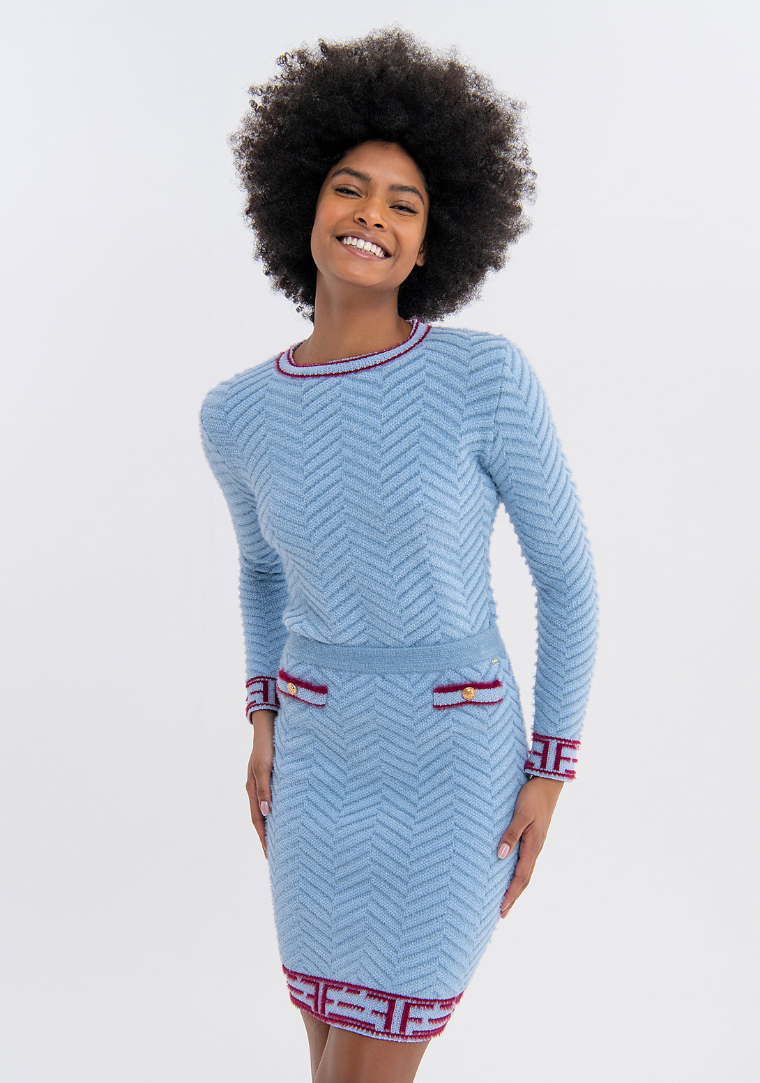 Knitted skirt slim fit Fracomina FS23WG4003K521J1-R81-3