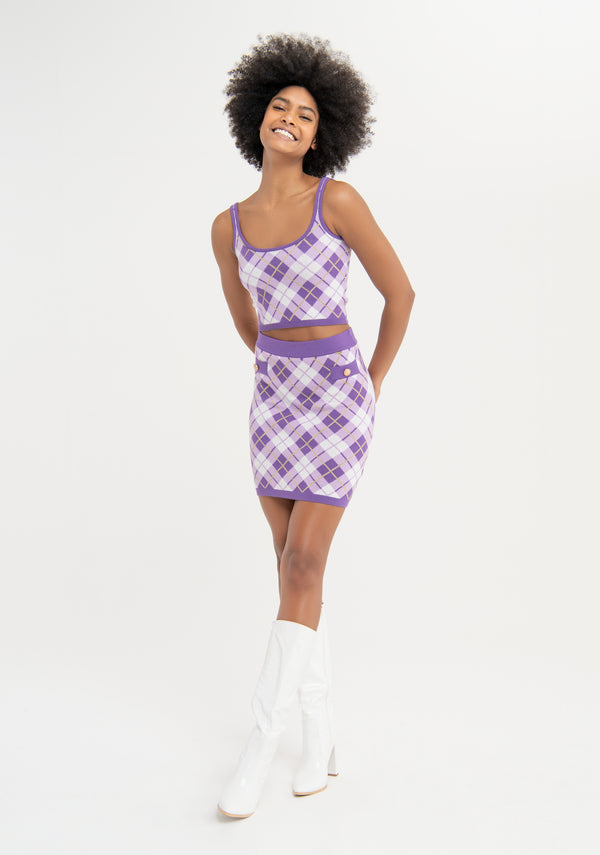 Knitted mini skirt slim fit with diamond shape jacquard effect Fracomina FS23WG4004K520F8-185-1