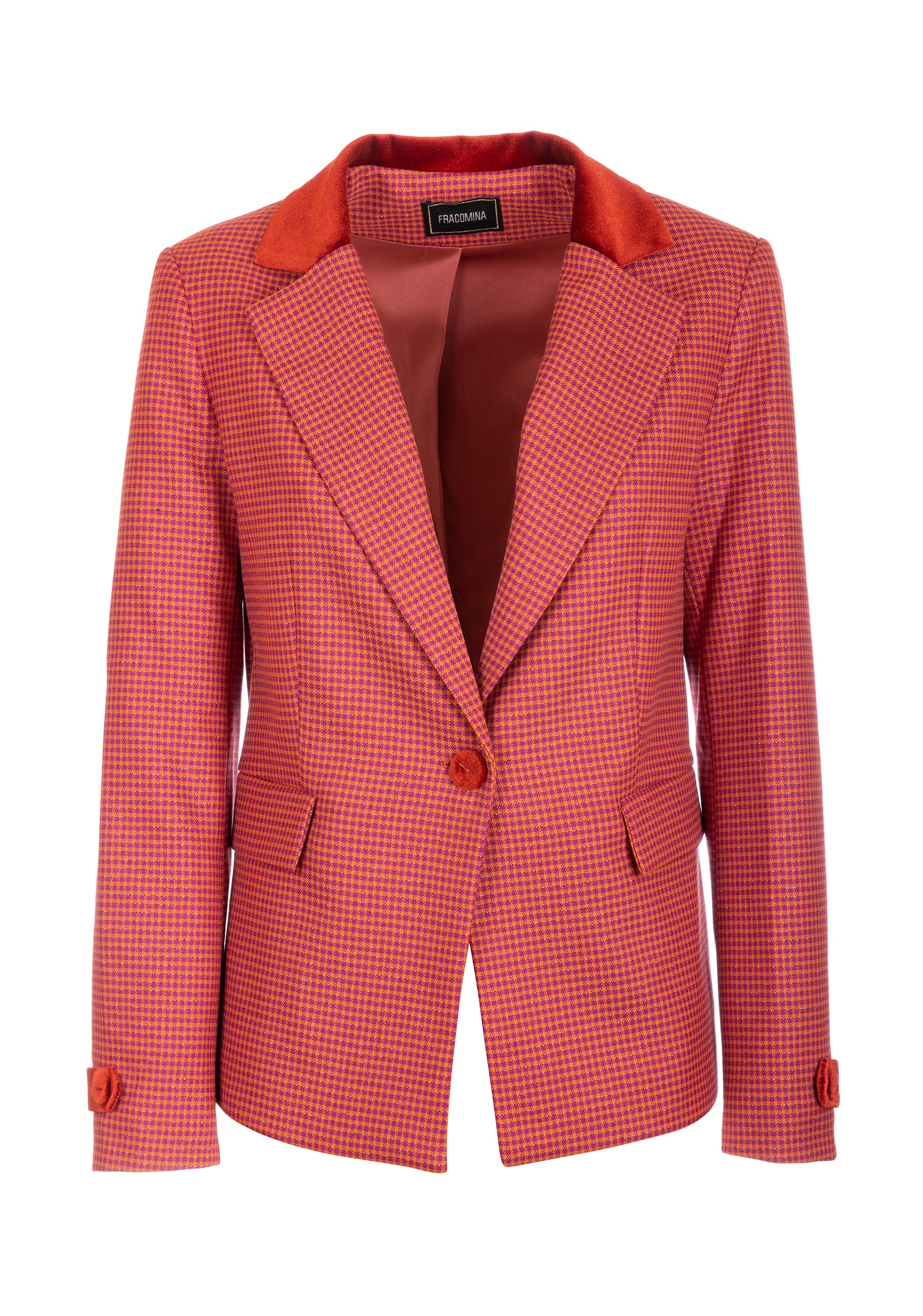 Blazer jacket regular fit single breasted with diamond pattern Fracomina FS23WJ2009W572Q7-L17-1_33b06049-7399-41cf-81ea-54f64d62fd95