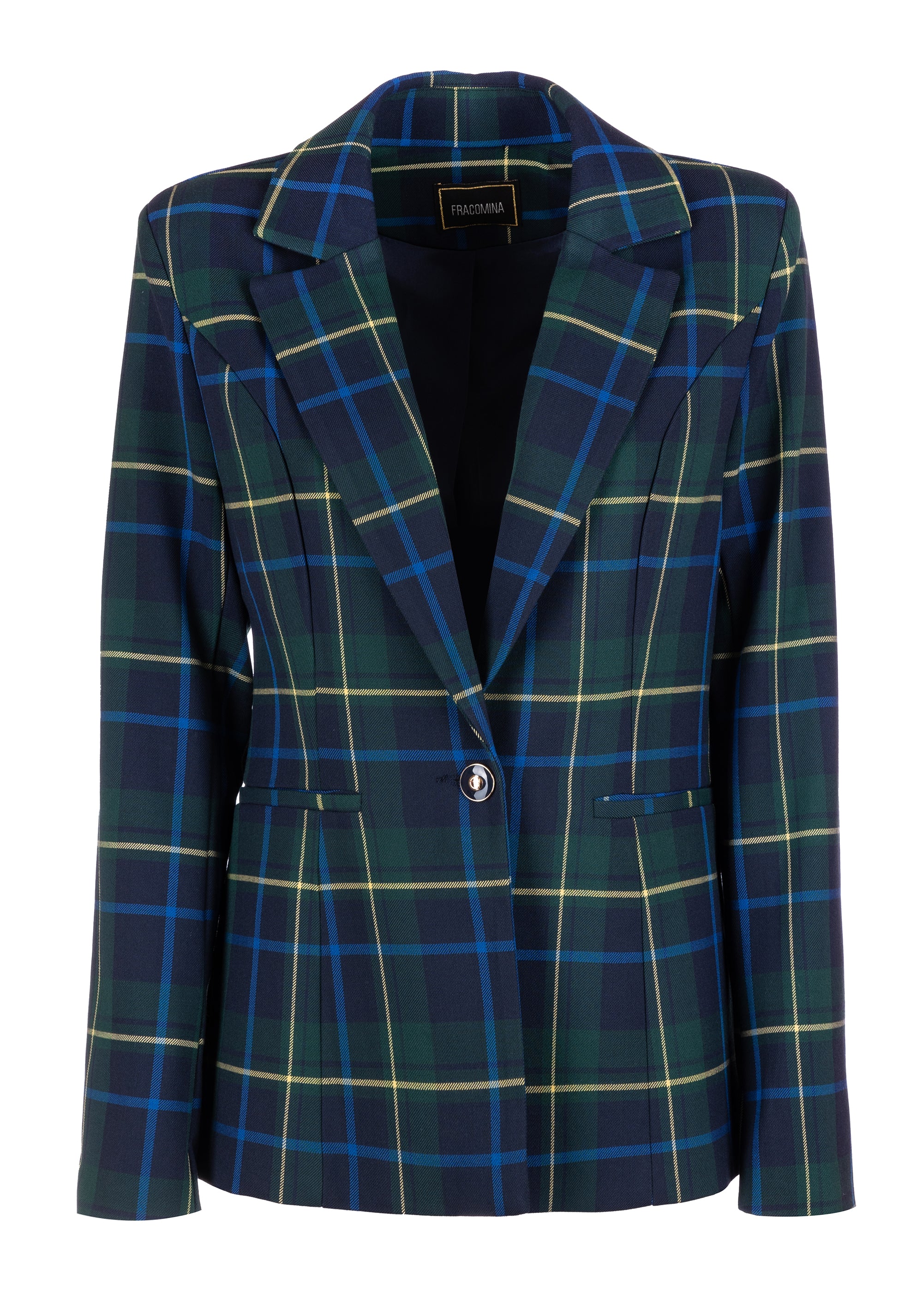 Blazer jacket regular fit single breasted made in tartan Fracomina FS23WJ2010W66195-R93-1_7c7e2cb4-f79a-4b46-82b5-1ce682aa6cab