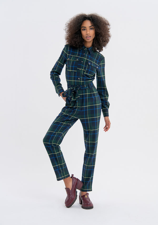 Overall made in tartan with long sleeves Fracomina FS23WO2002W66195-R93-1