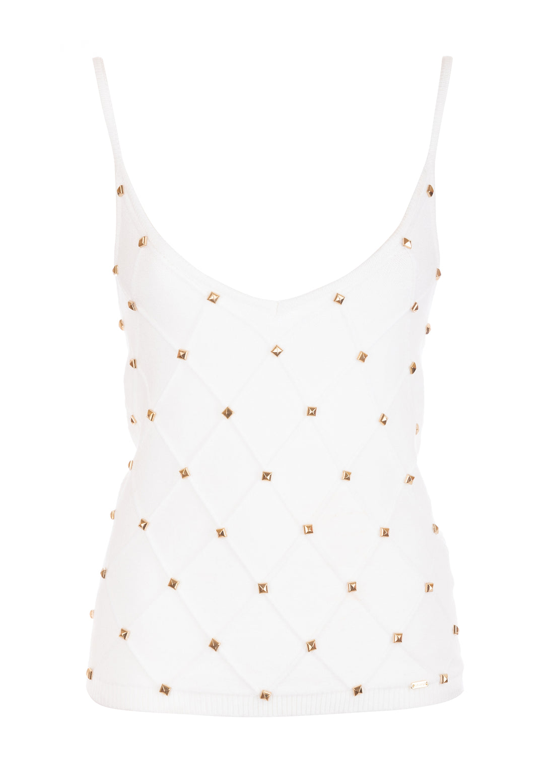 Knitted top tank with studs