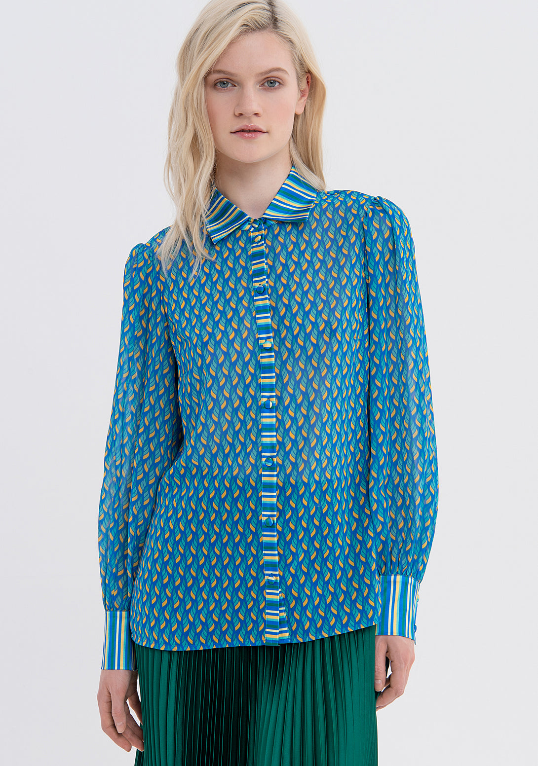 Shirt regular fit made in georgette with geometric pattern Fracomina FS23WT6002W412N4-R90-1