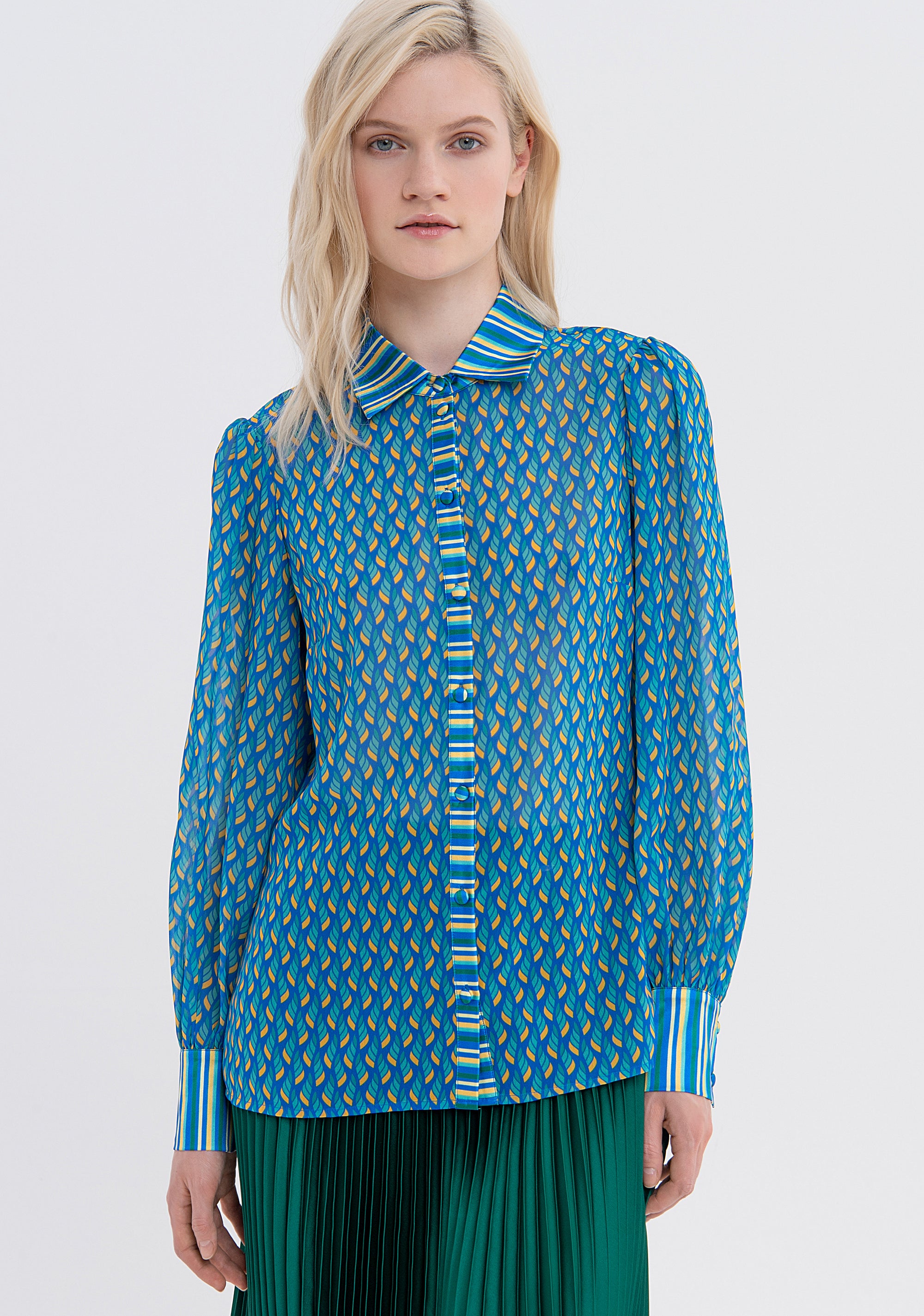 Shirt regular fit made in georgette with geometric pattern Fracomina FS23WT6002W412N4-R90-1