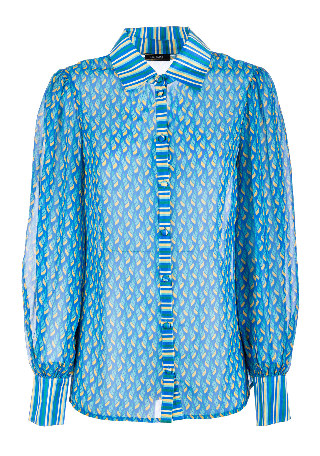 Shirt regular fit made in georgette with geometric pattern